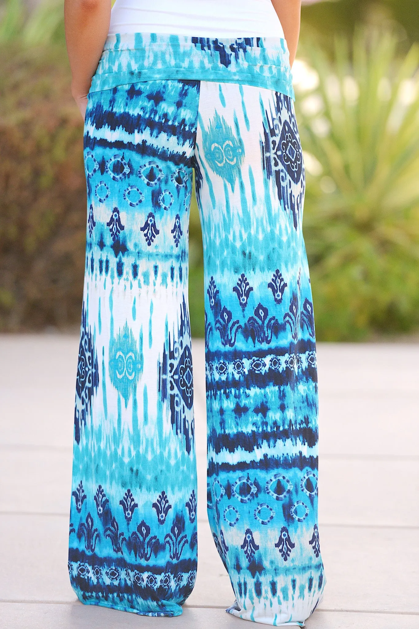 A Beautiful World Palazzo Pants - Blue