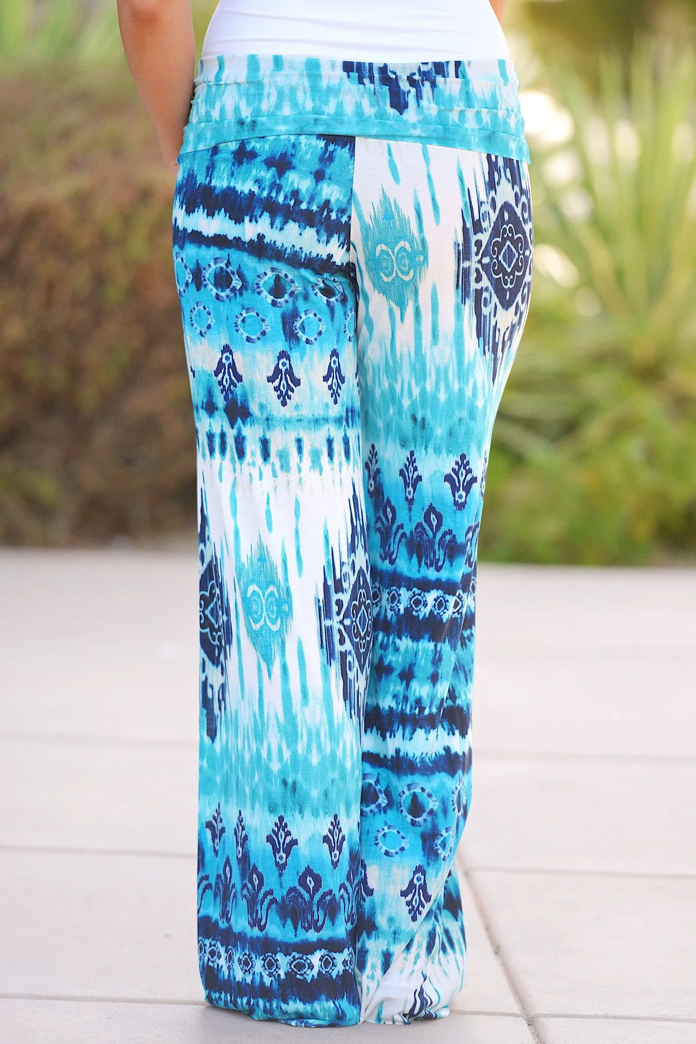 A Beautiful World Palazzo Pants - Blue