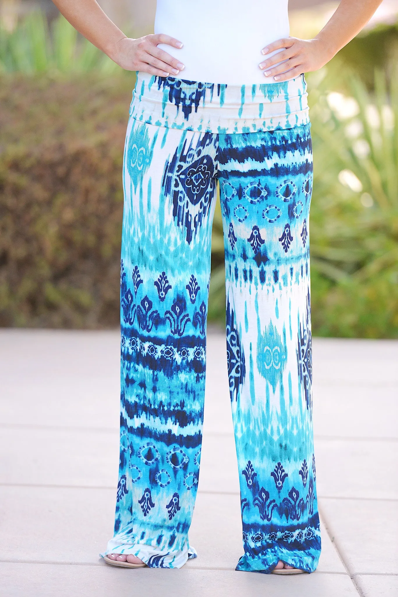 A Beautiful World Palazzo Pants - Blue