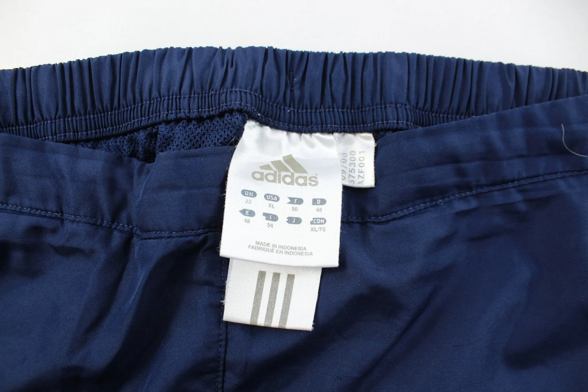 Adidas Embroidered Logo Navy Blue Striped Pants