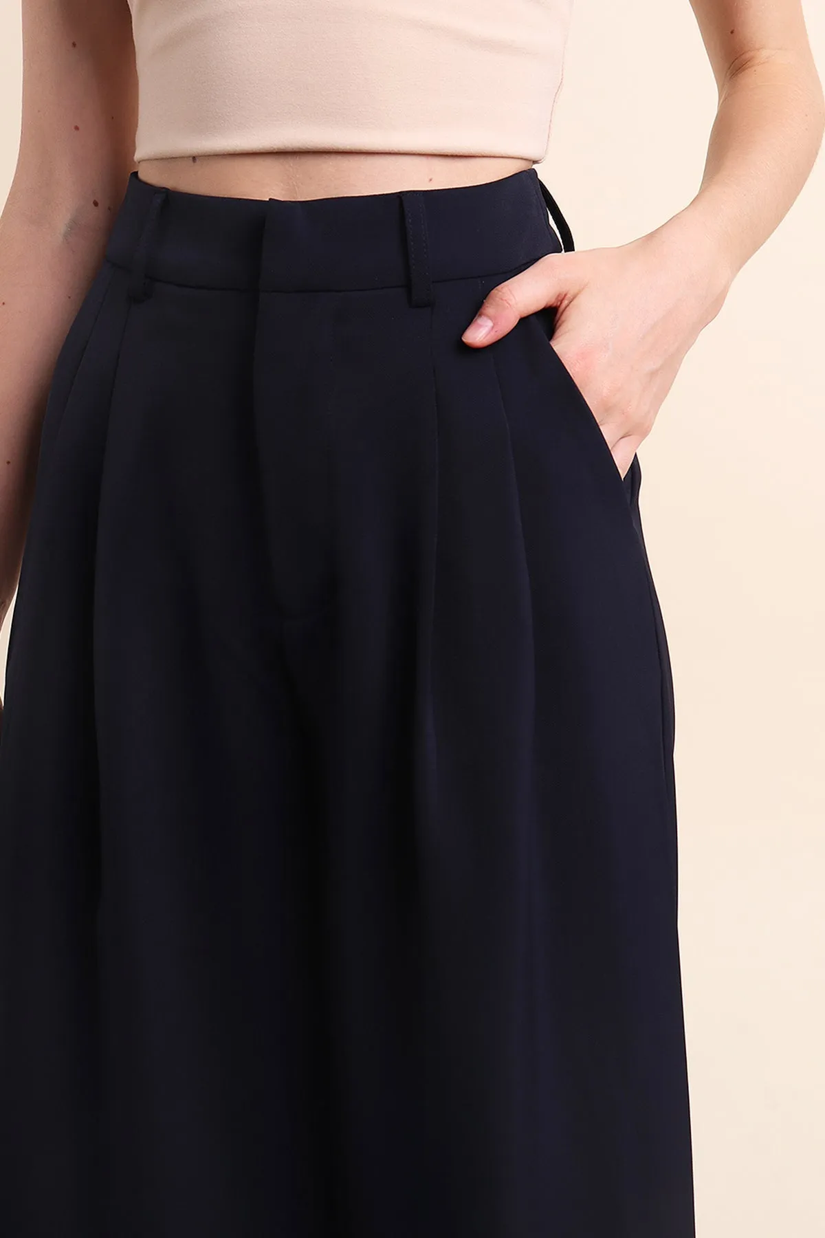 ALVIE WIDE-LEGGED PANTS IN NAVY