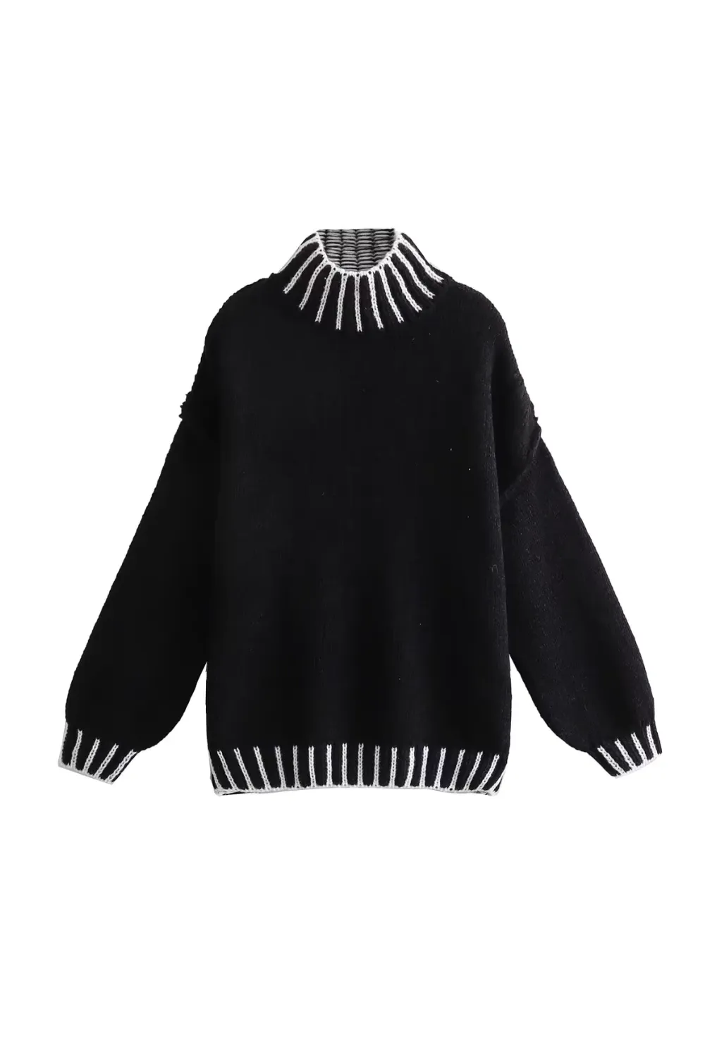 'Amber' Mock Neck Oversized Knitted Sweater (4 Colors)