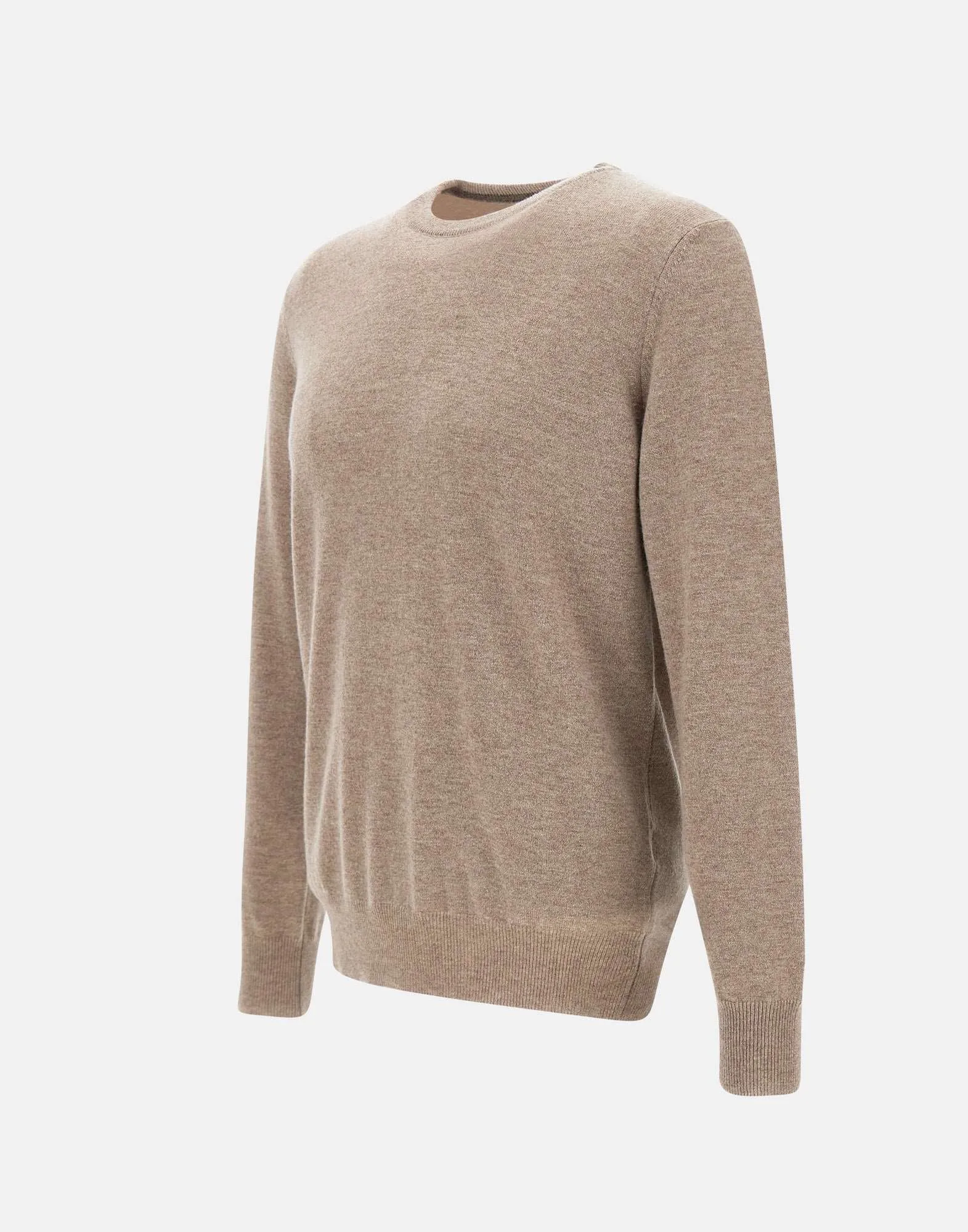 Beige Cashmere and Wool Sweater for Men