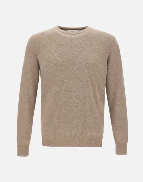 Beige Cashmere and Wool Sweater for Men