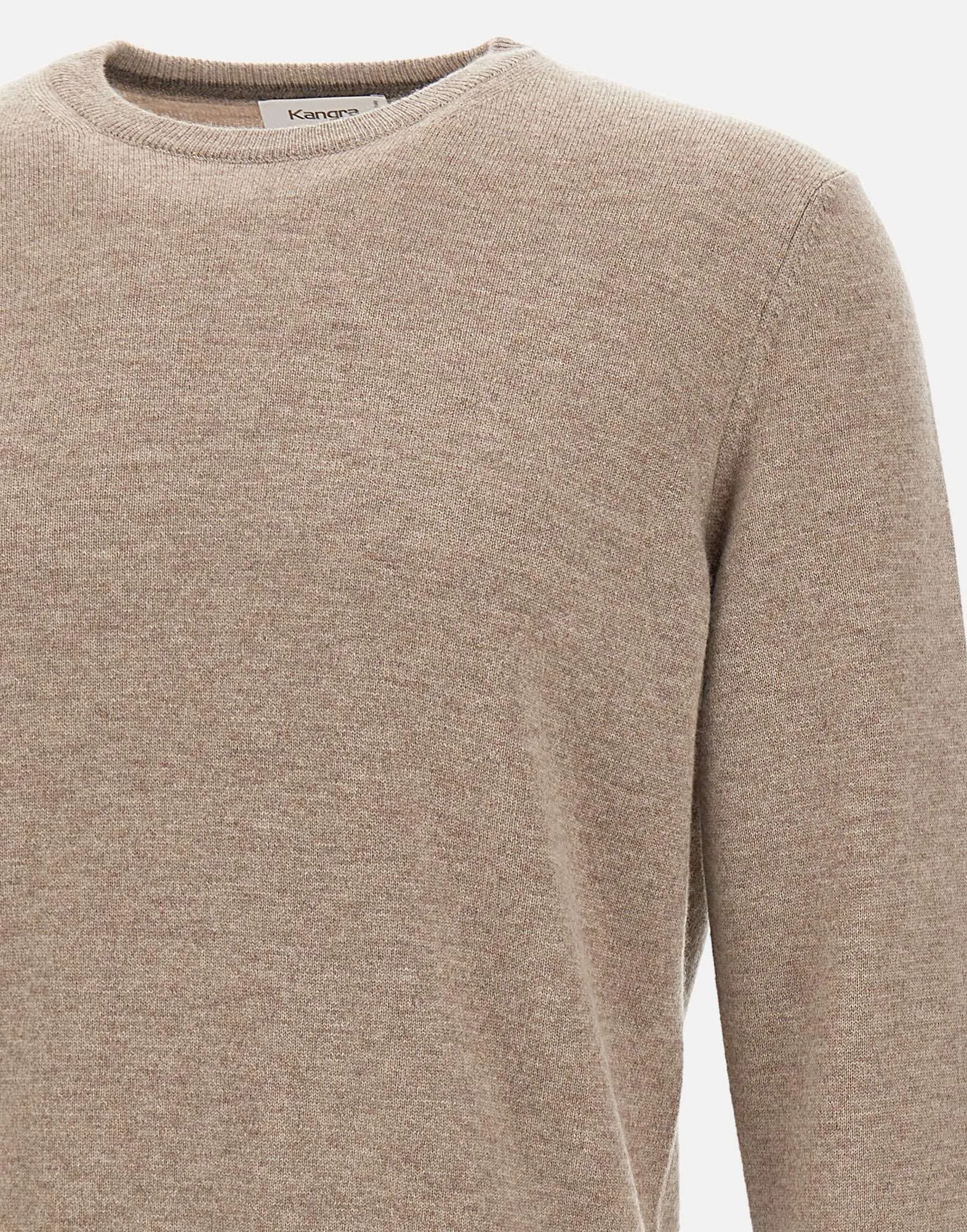 Beige Cashmere and Wool Sweater for Men