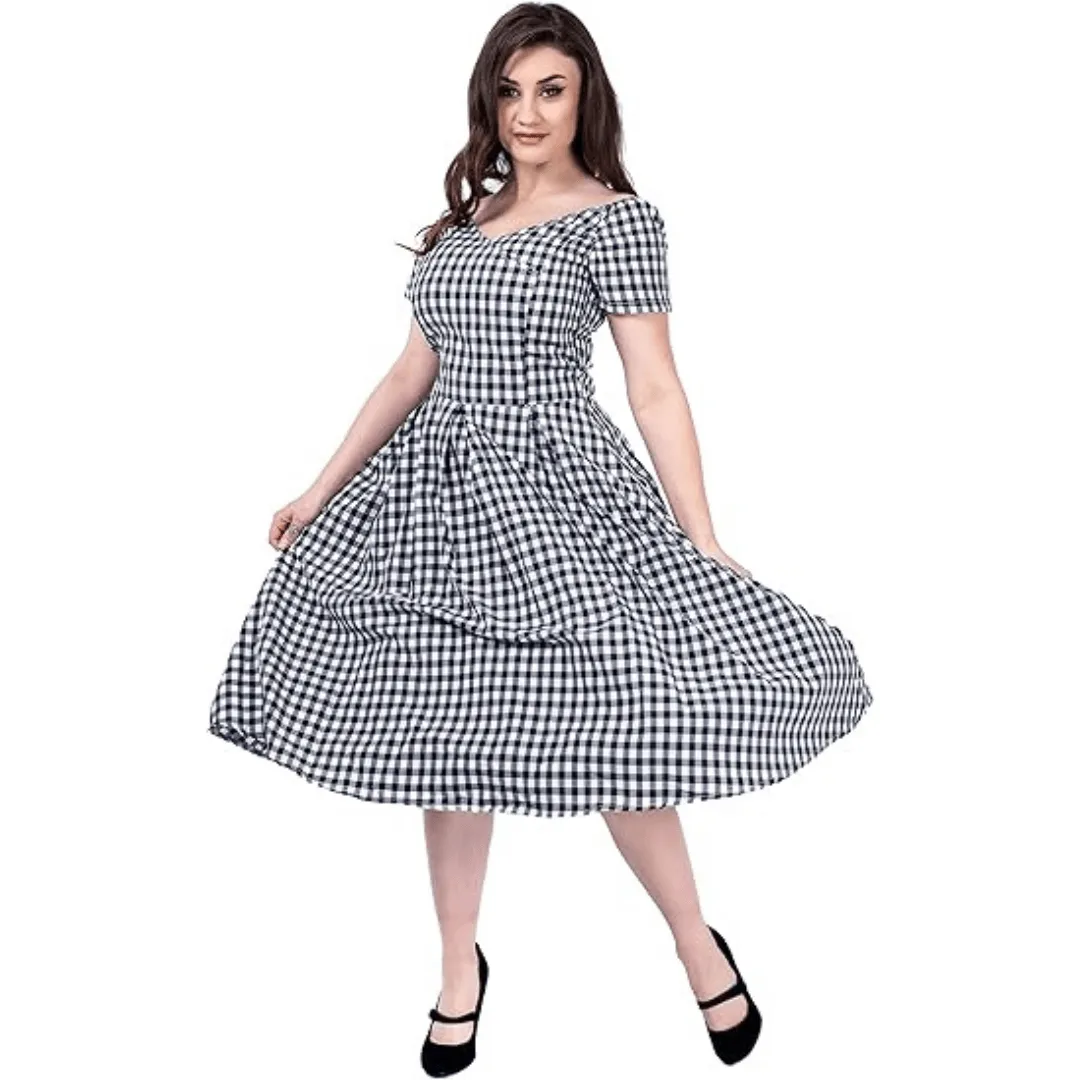 Black & White Plaid 50's Dress