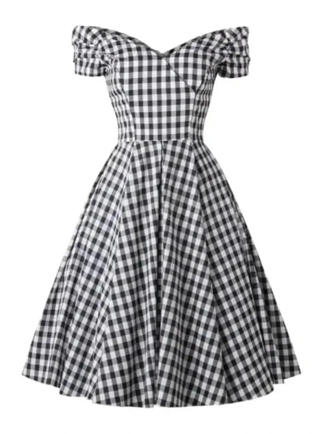 Black & White Plaid 50's Dress