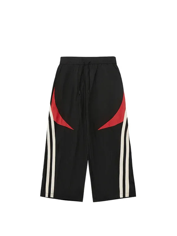 Black Dual Color Track Pants