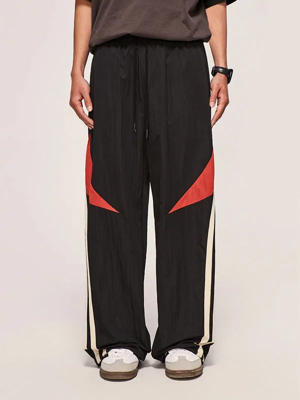 Black Dual Color Track Pants