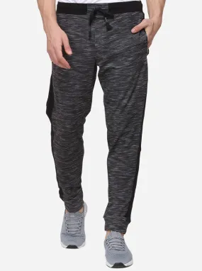 Black Slim Fit Striped Track Pants | JadeBlue