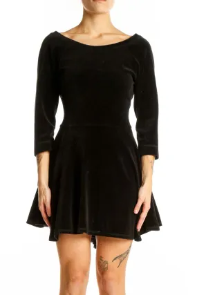 Black Velvet Fit-and-Flare Mini Dress