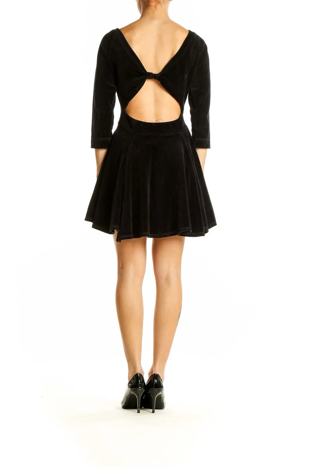 Black Velvet Fit-and-Flare Mini Dress