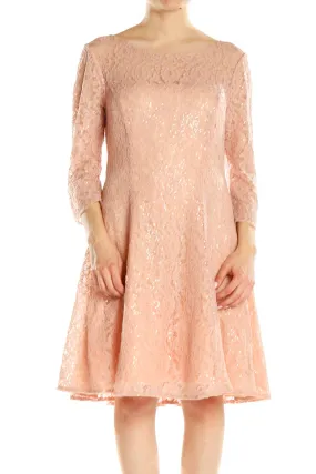 Blush Lace Fit-and-Flare Cocktail Dress