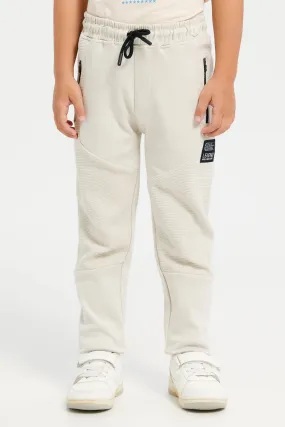 Boys Ecru Track Pants