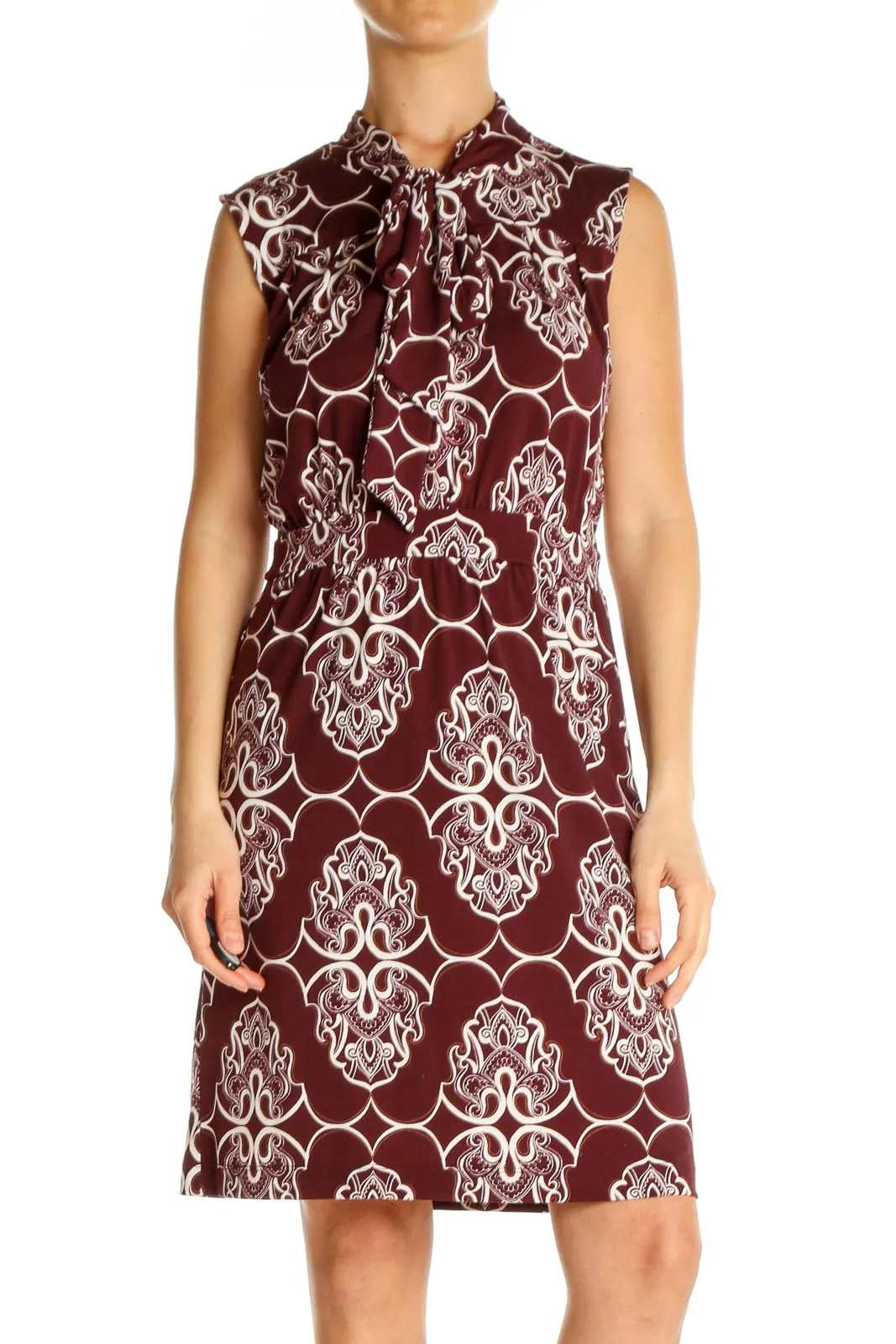 Brown Paisley Fit & Flare Dress