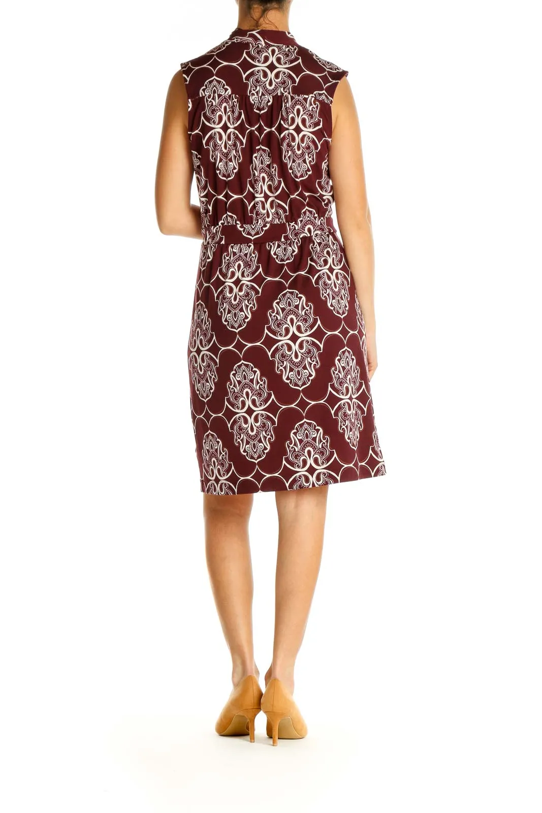 Brown Paisley Fit & Flare Dress