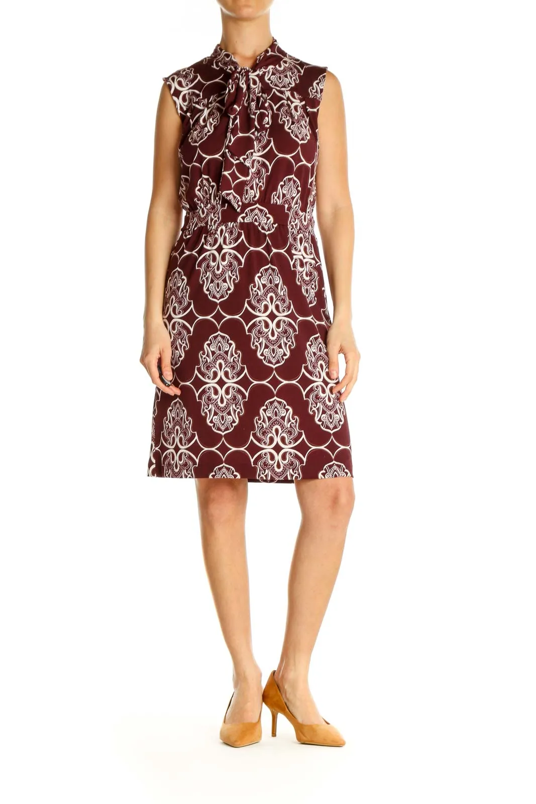 Brown Paisley Fit & Flare Dress