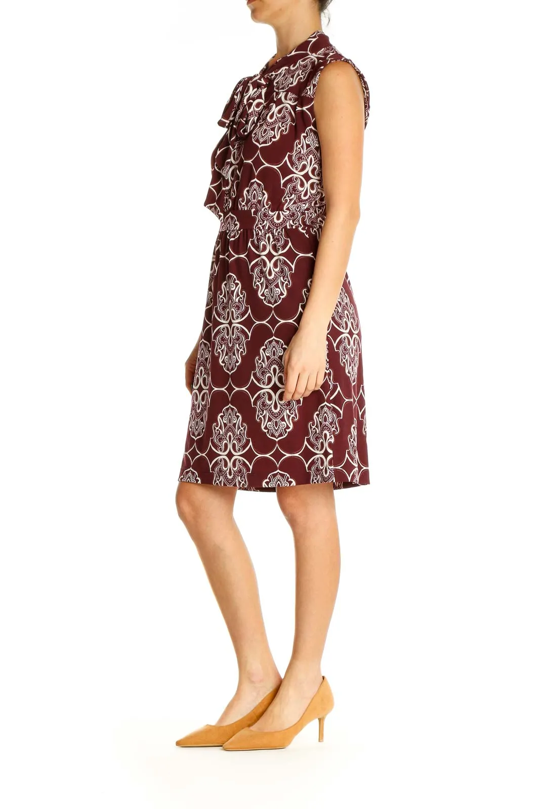 Brown Paisley Fit & Flare Dress