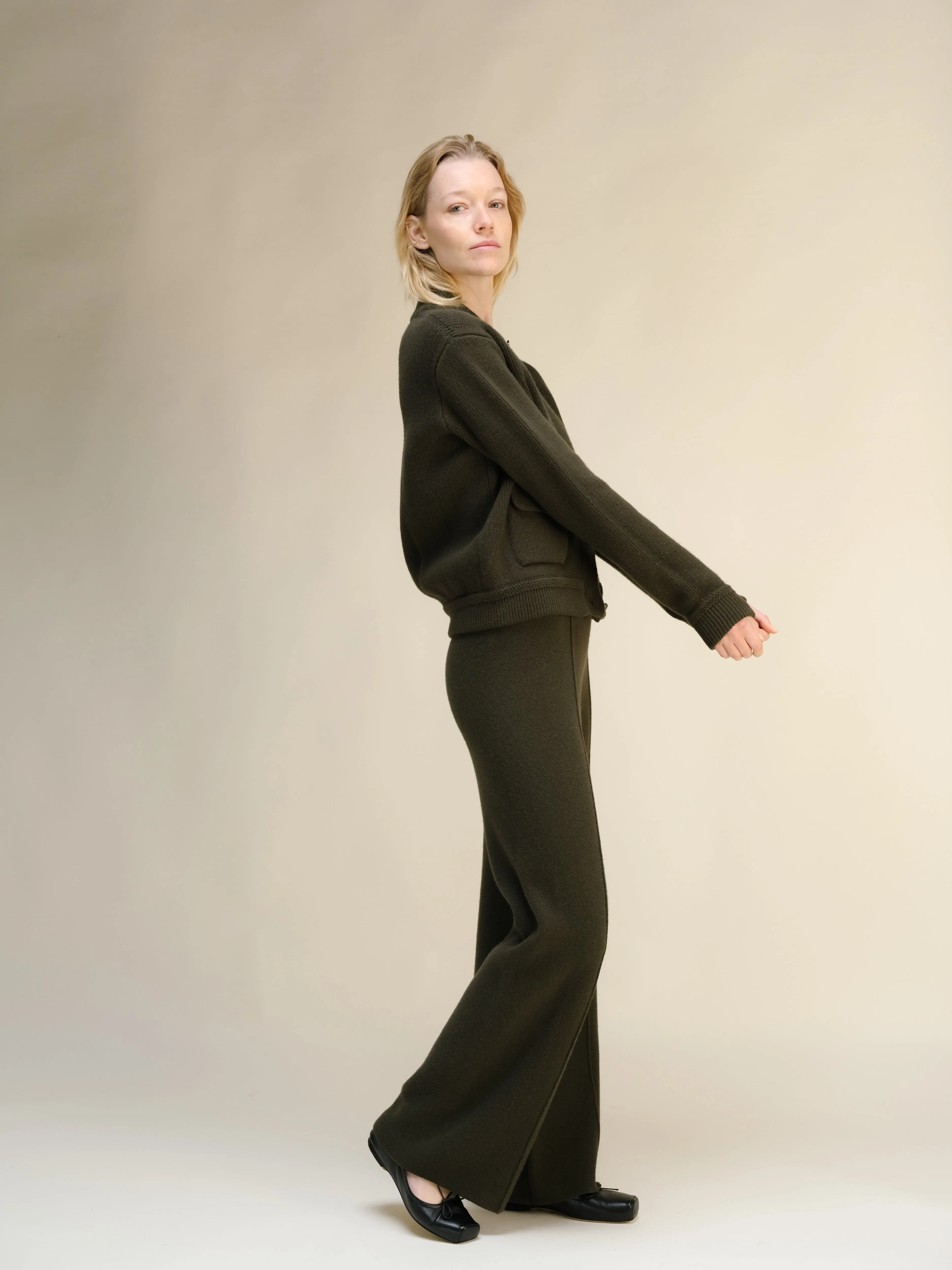 Cashmere Mix Wide Legged Trousers