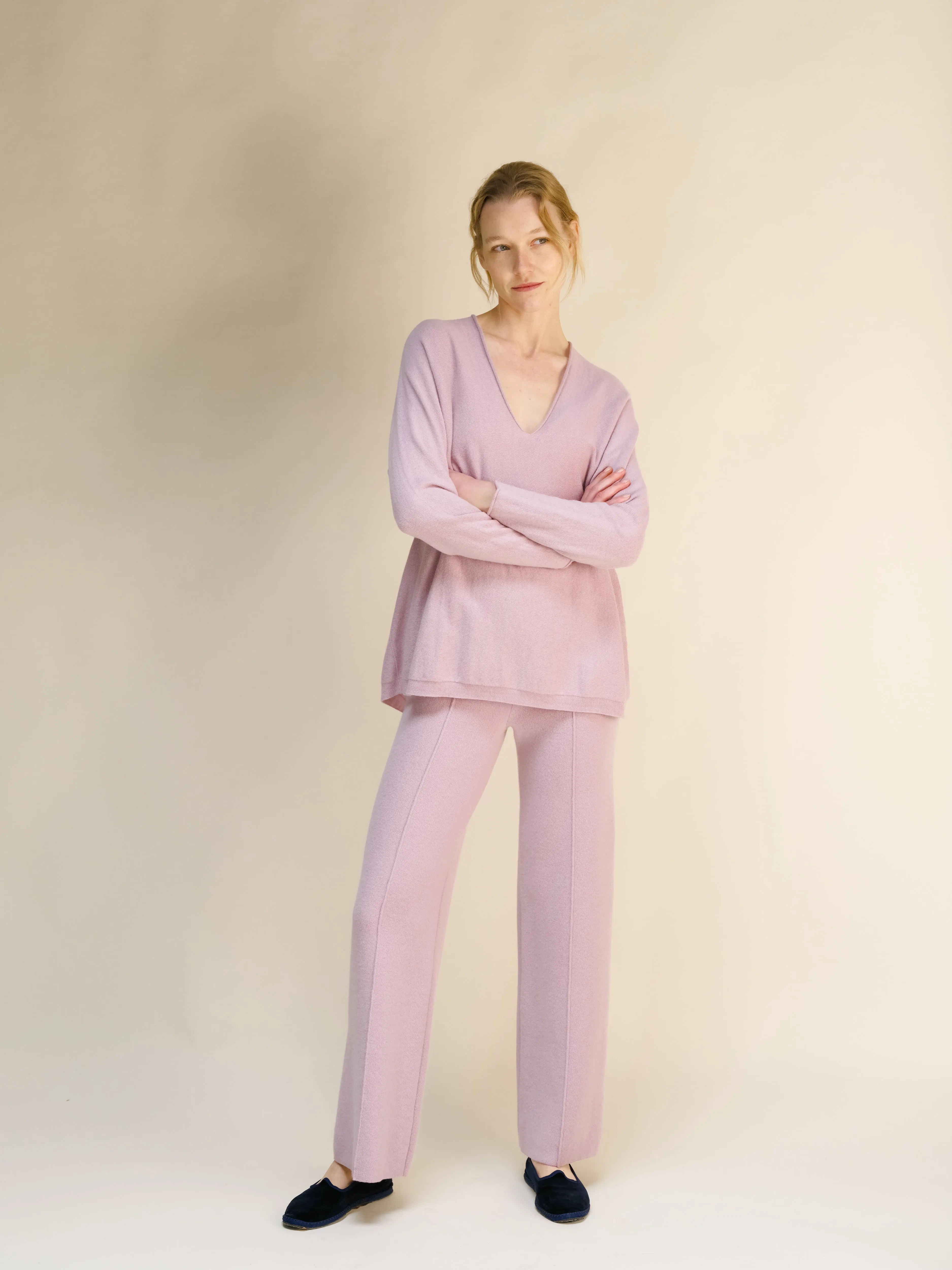 Cashmere Mix Wide Legged Trousers