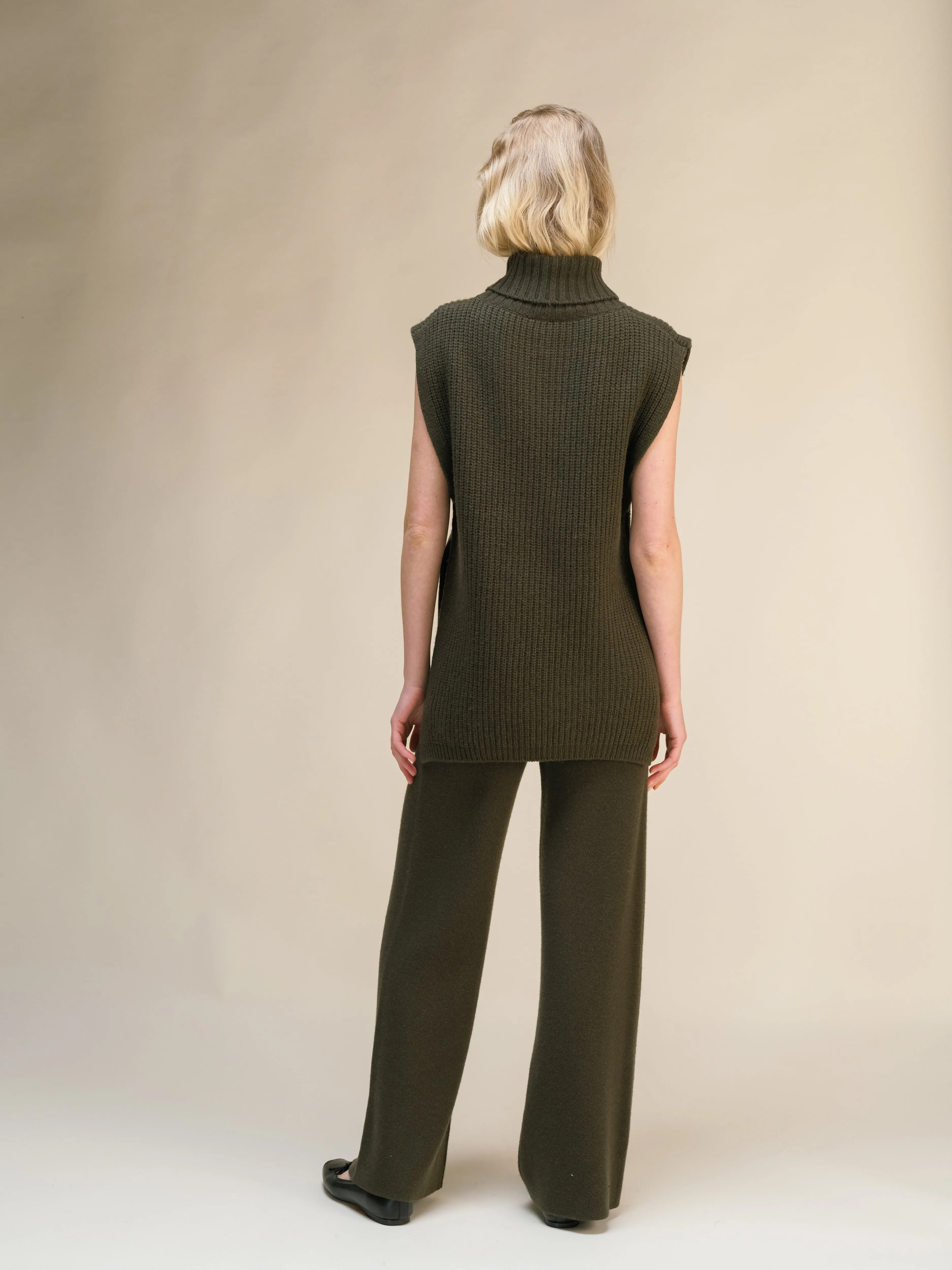 Cashmere Mix Wide Legged Trousers