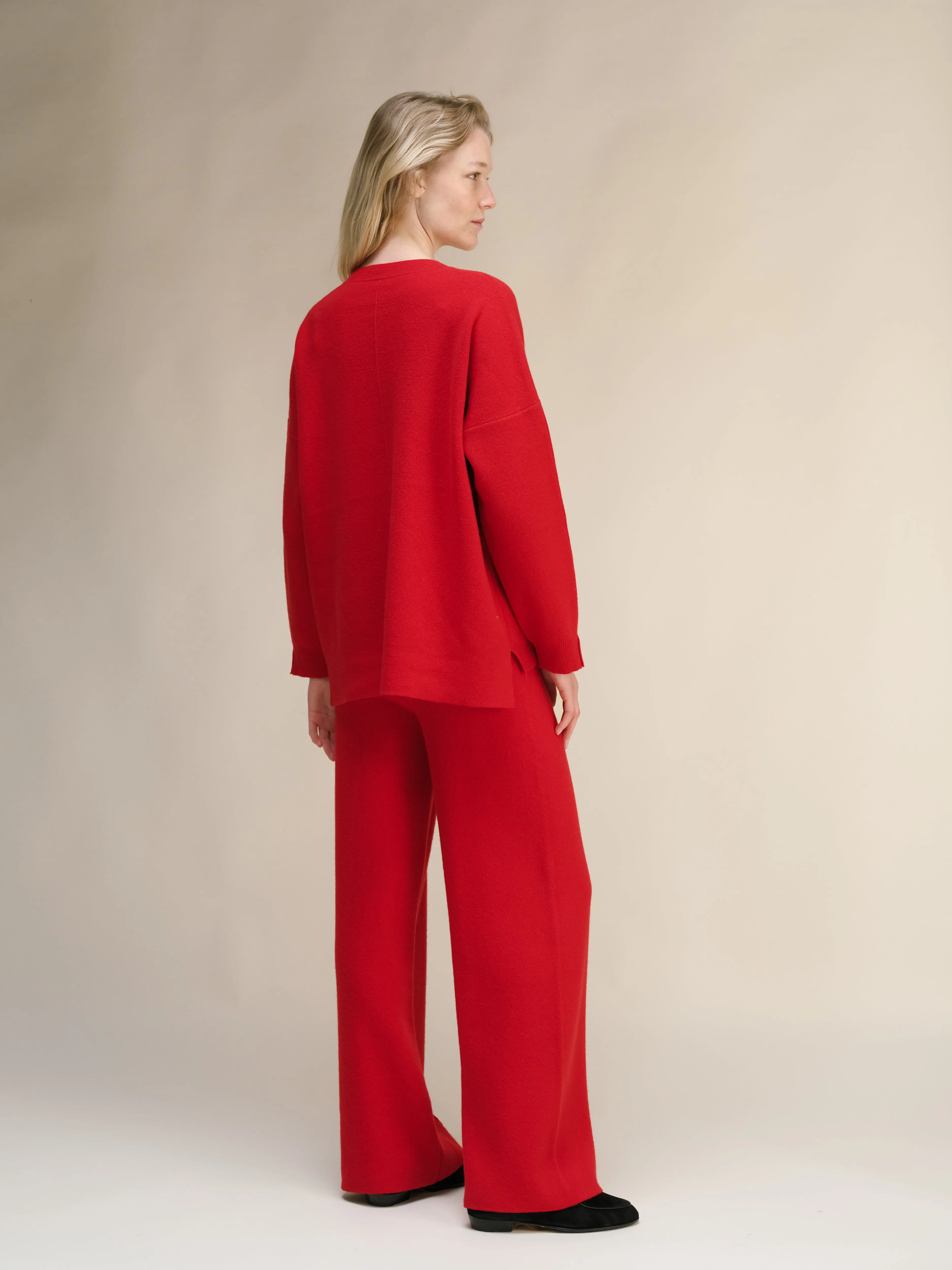 Cashmere Mix Wide Legged Trousers