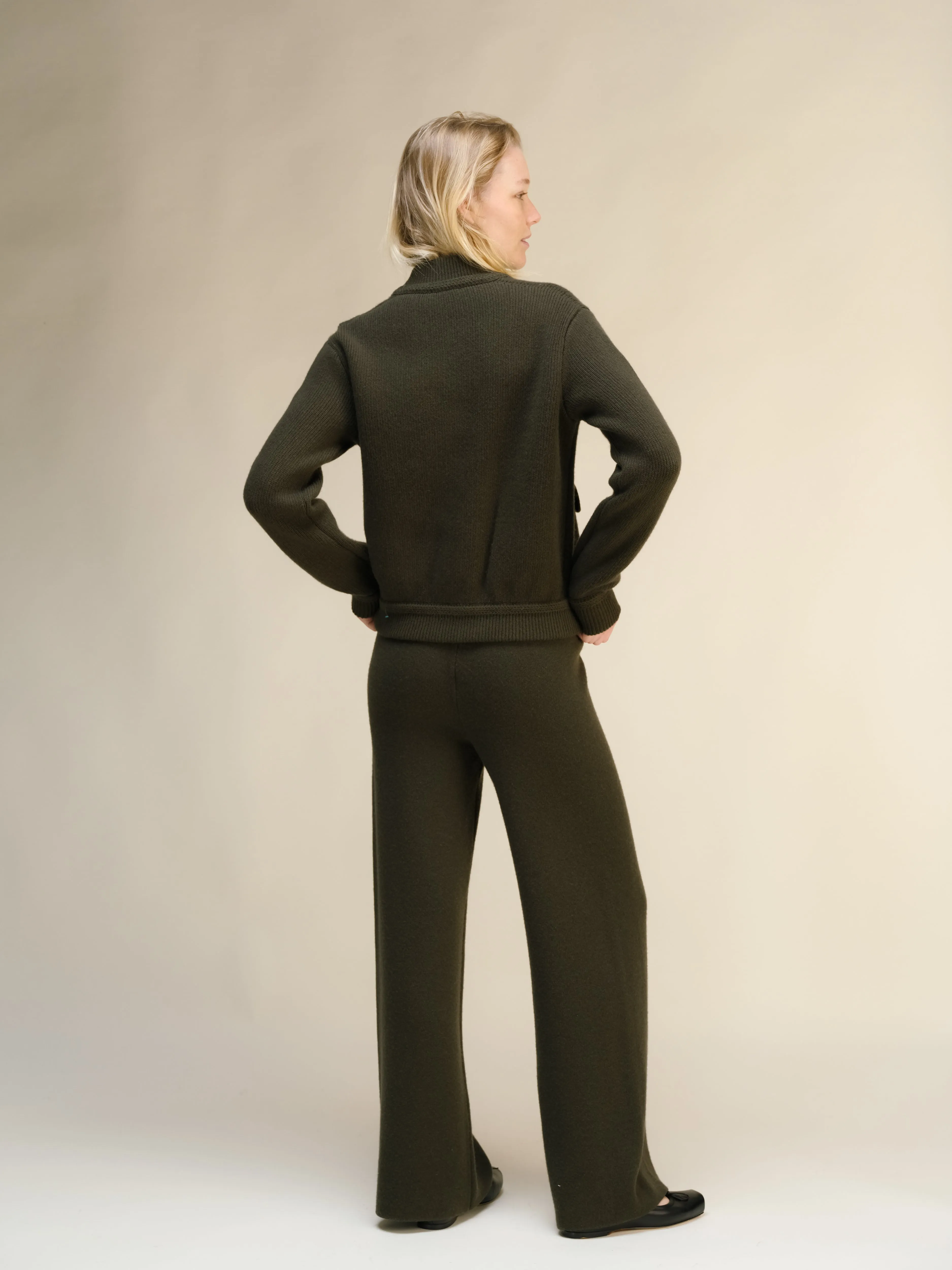 Cashmere Mix Wide Legged Trousers