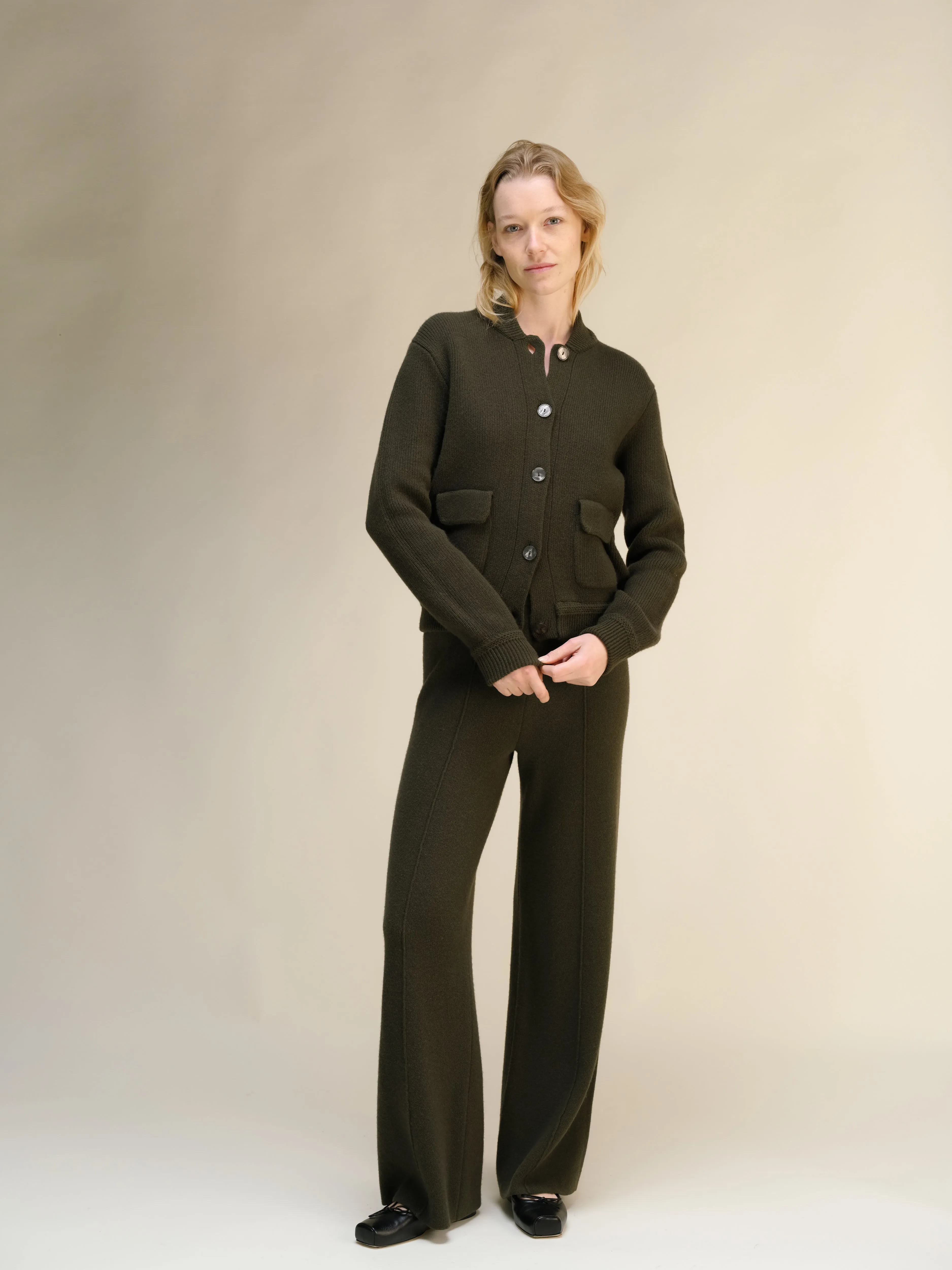 Cashmere Mix Wide Legged Trousers