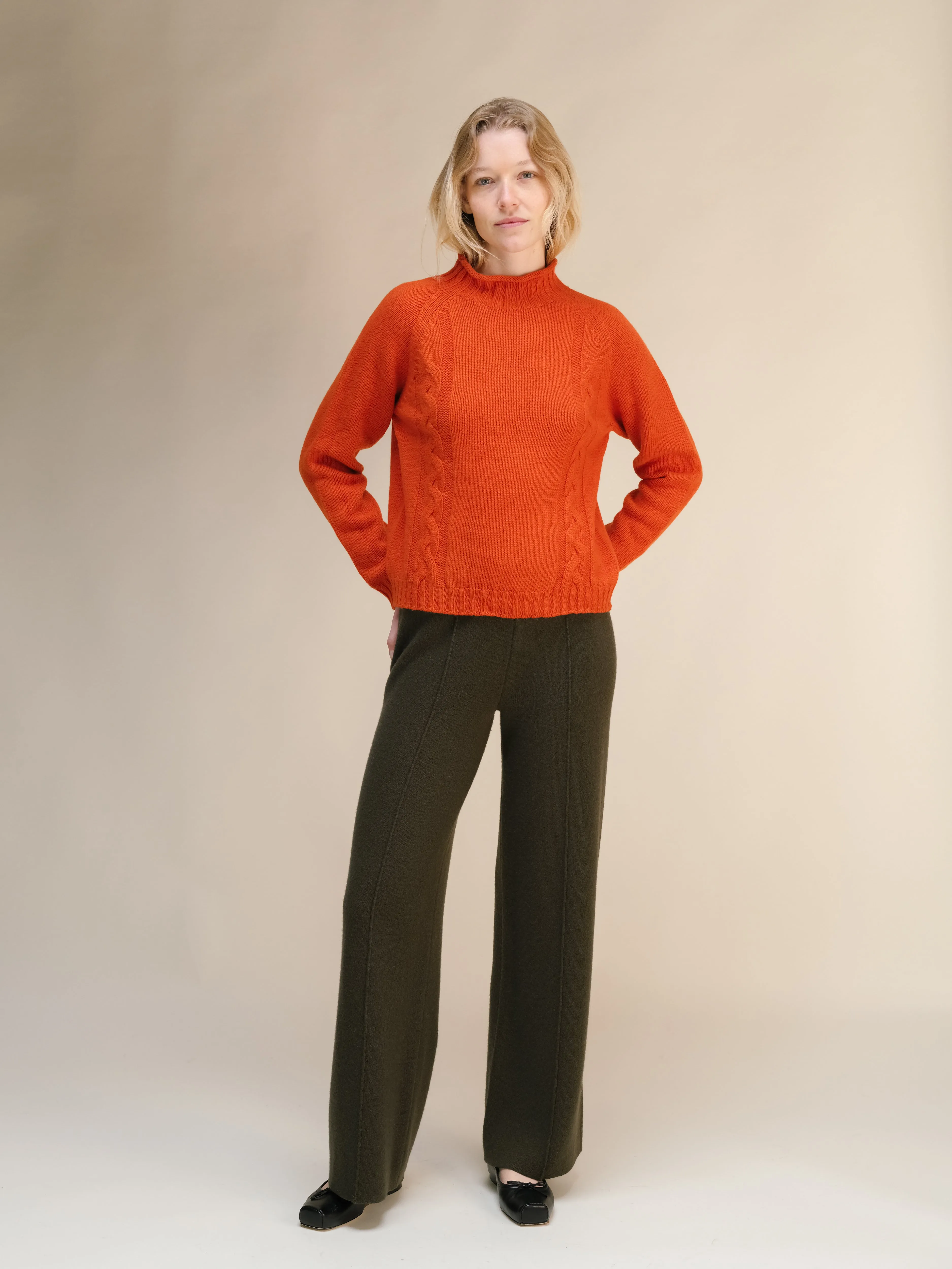 Cashmere Mix Wide Legged Trousers