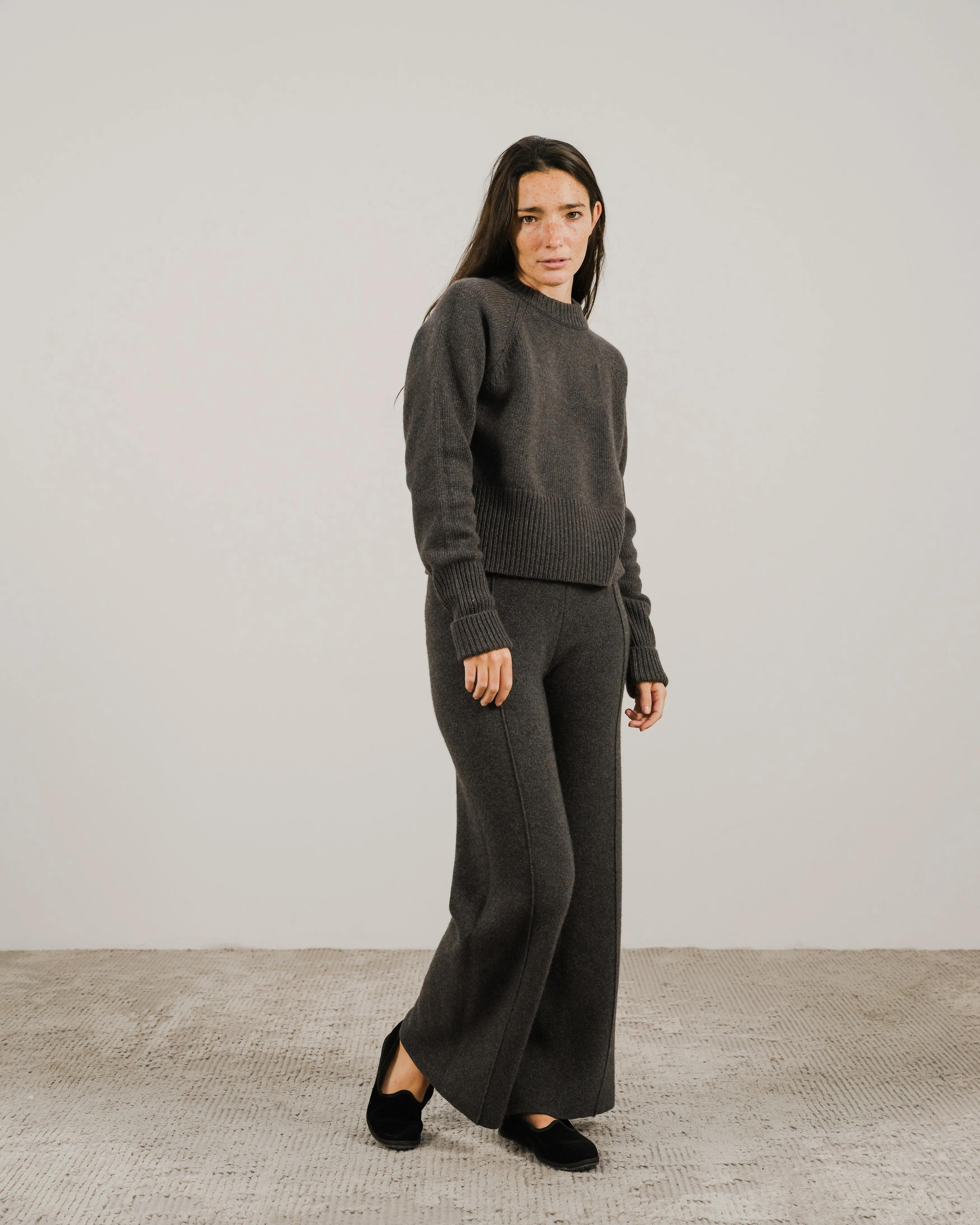 Cashmere Mix Wide Legged Trousers