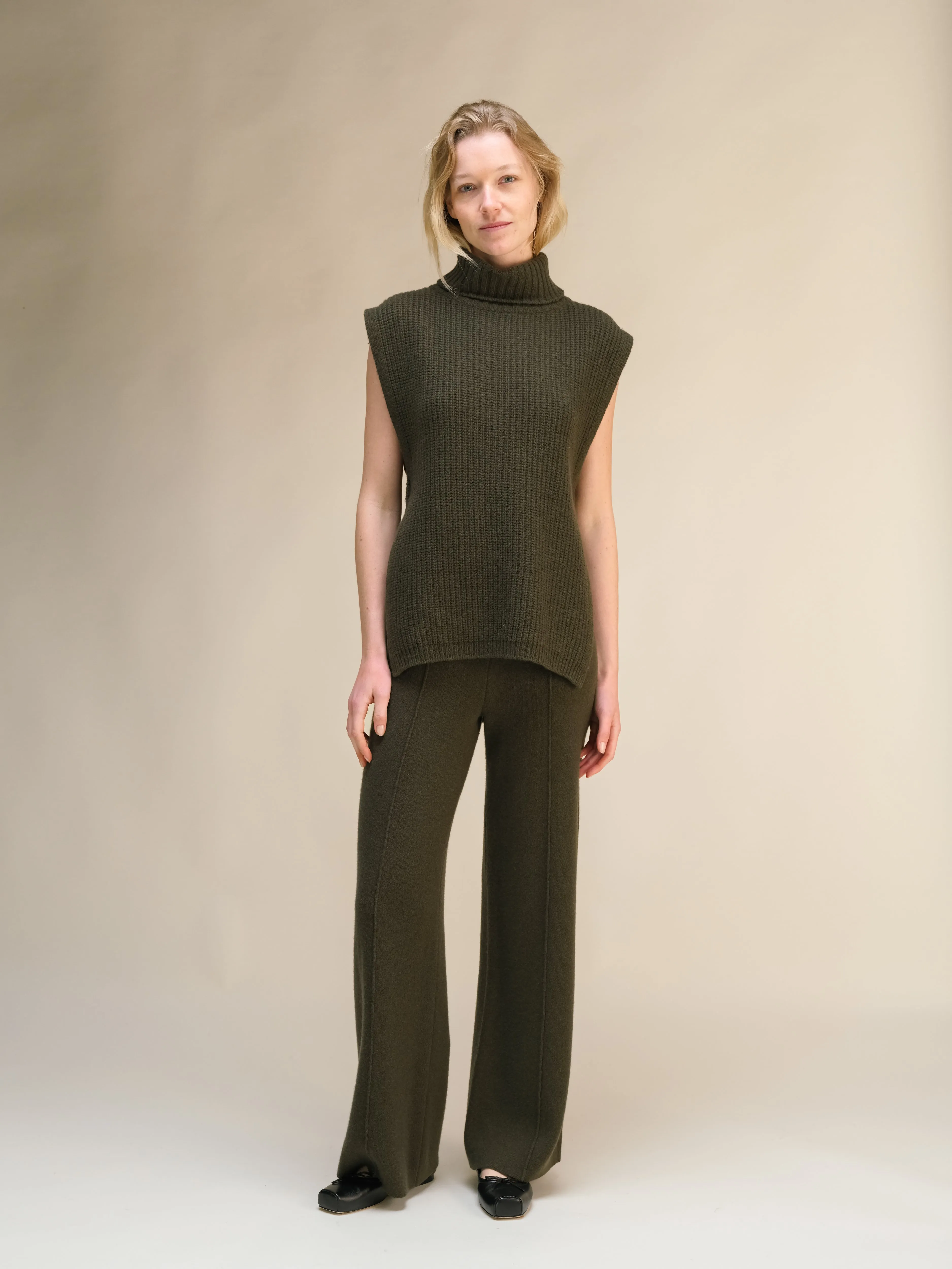 Cashmere Mix Wide Legged Trousers