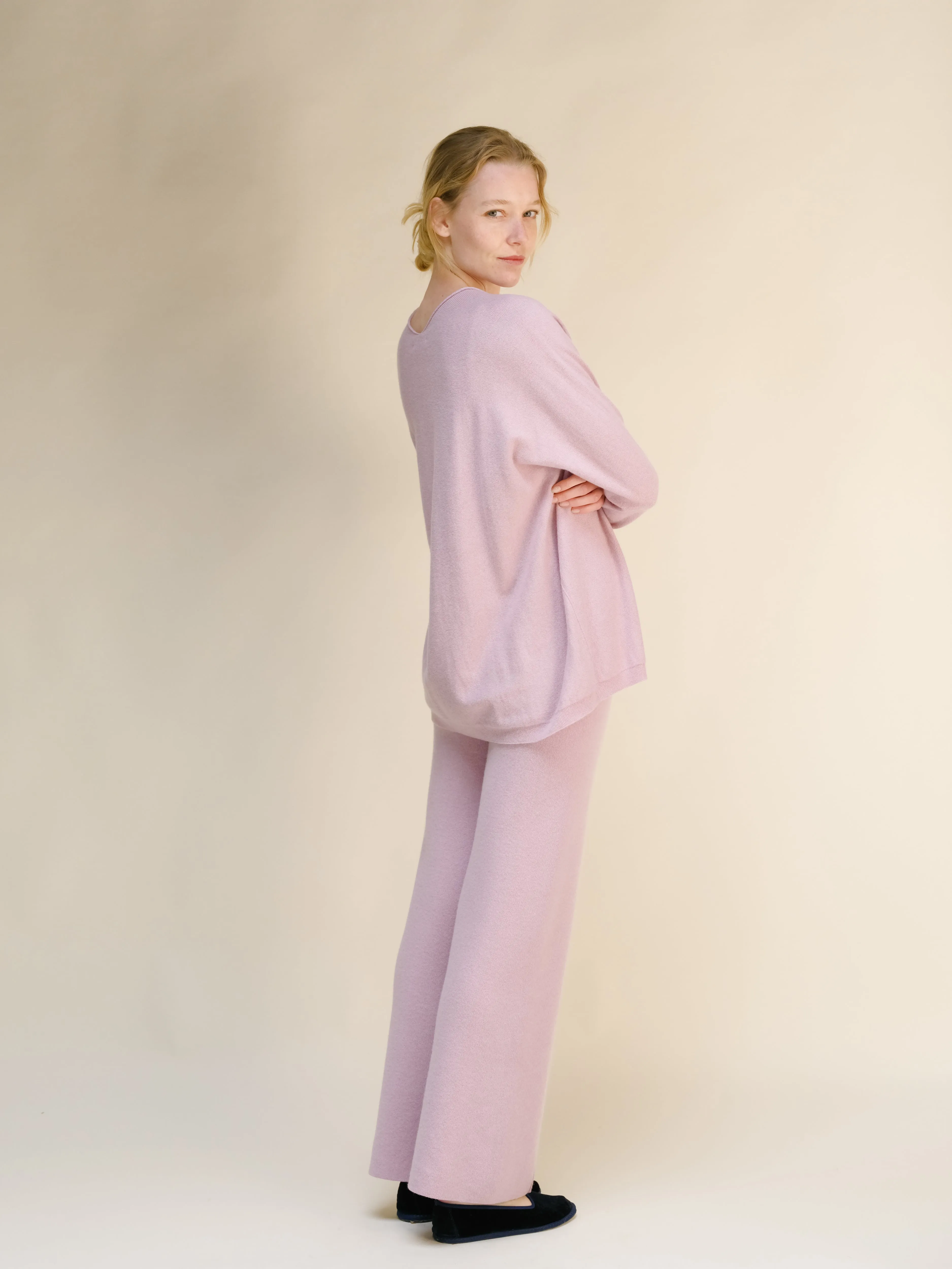 Cashmere Mix Wide Legged Trousers