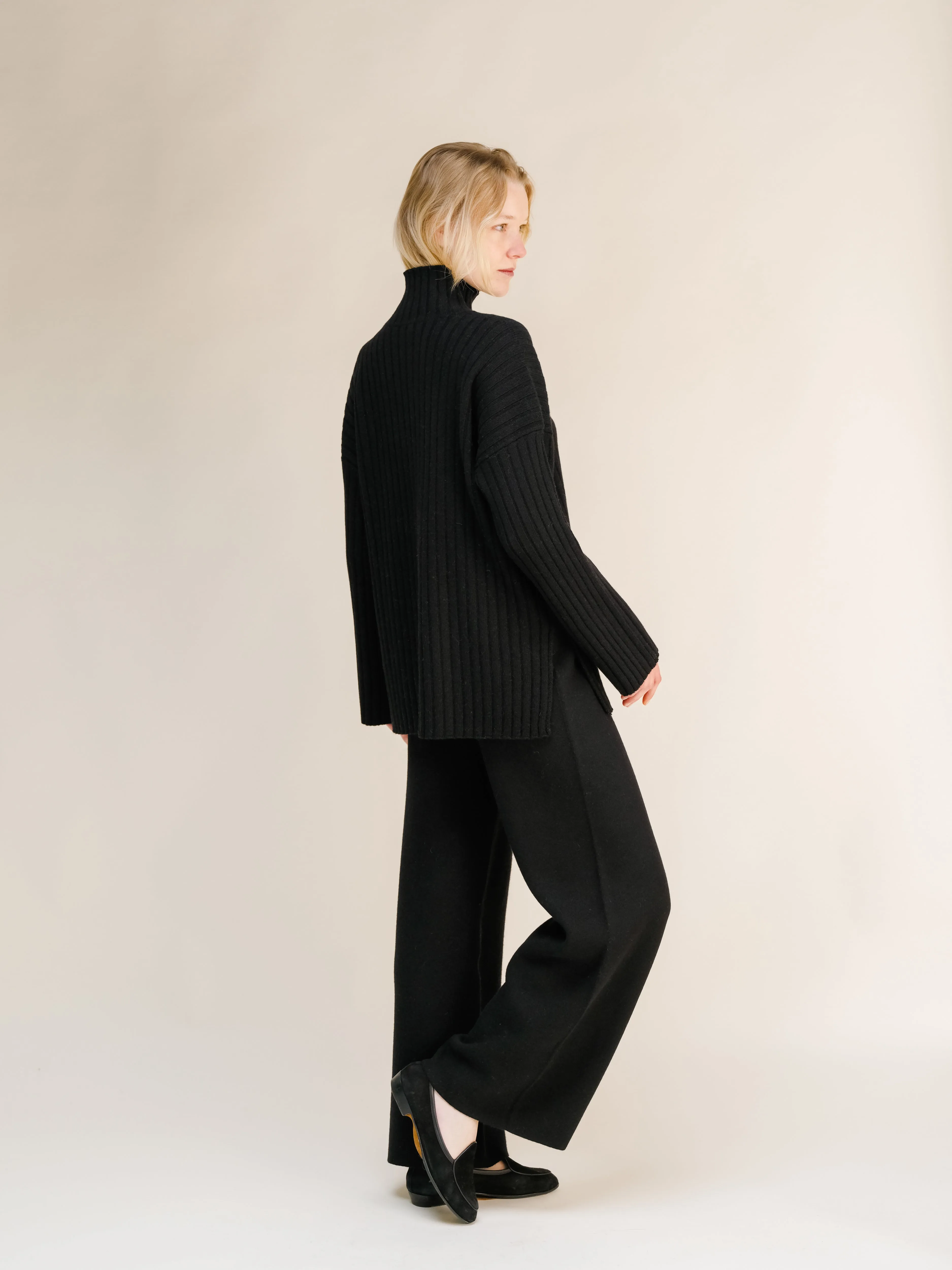 Cashmere Mix Wide Legged Trousers