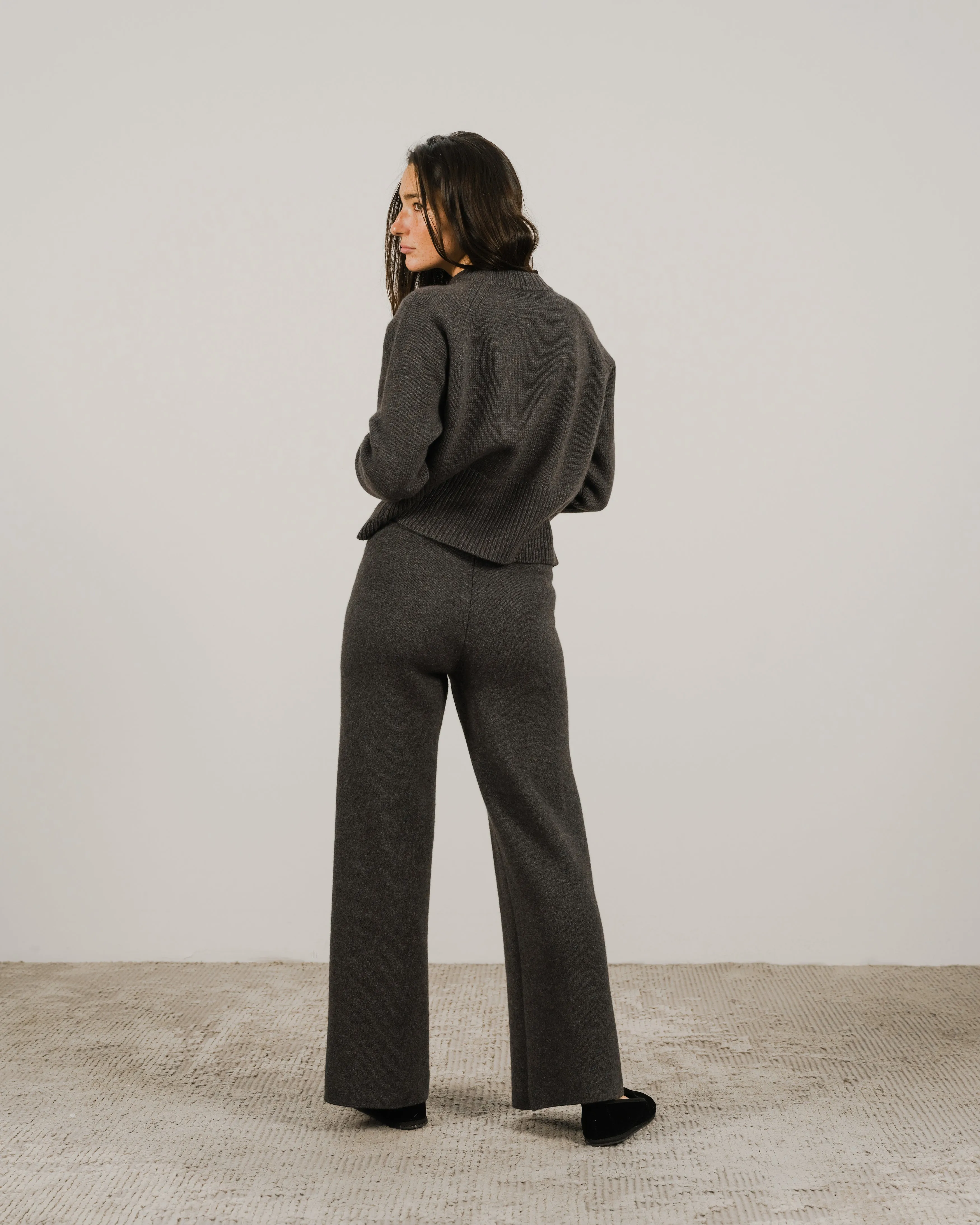 Cashmere Mix Wide Legged Trousers