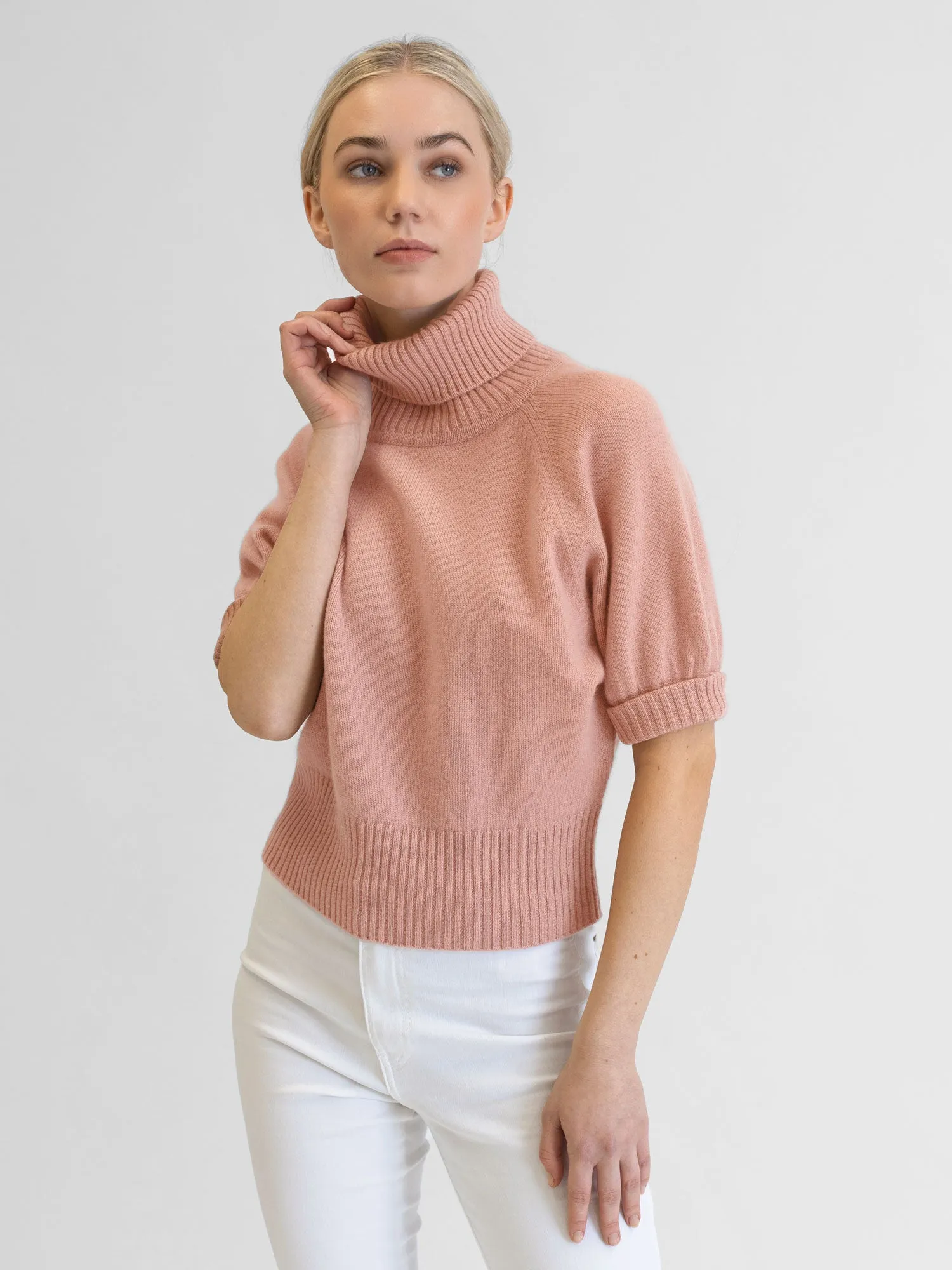 Cashmere sweater "Una" - peachy pink