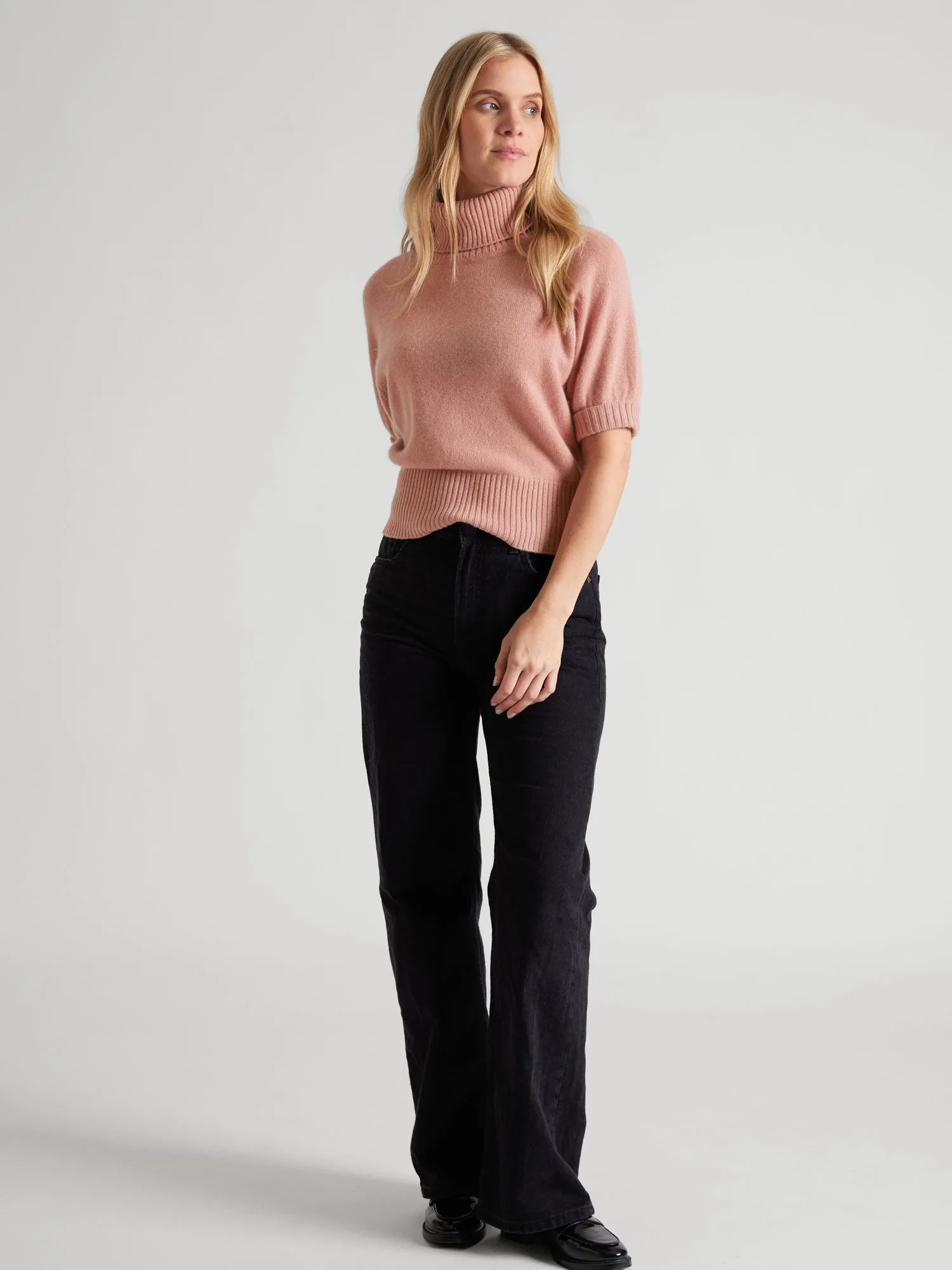 Cashmere sweater "Una" - peachy pink