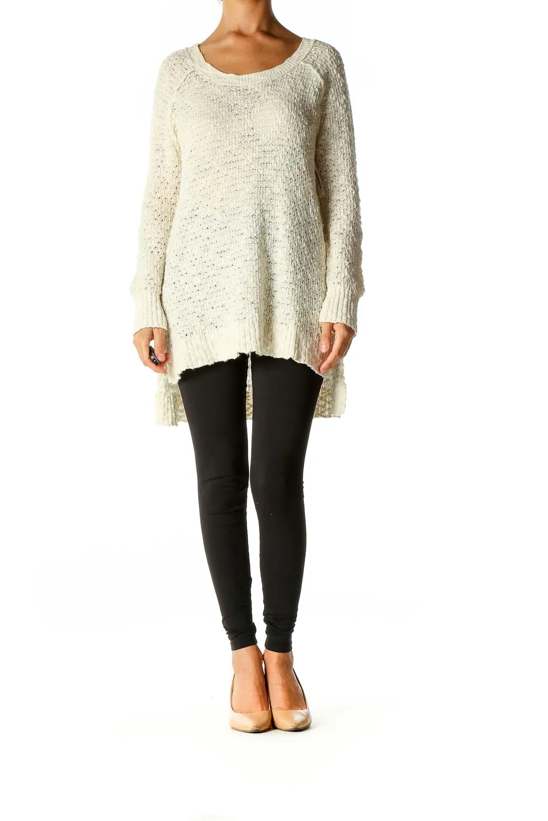 Cream Oversized Knit Sweater