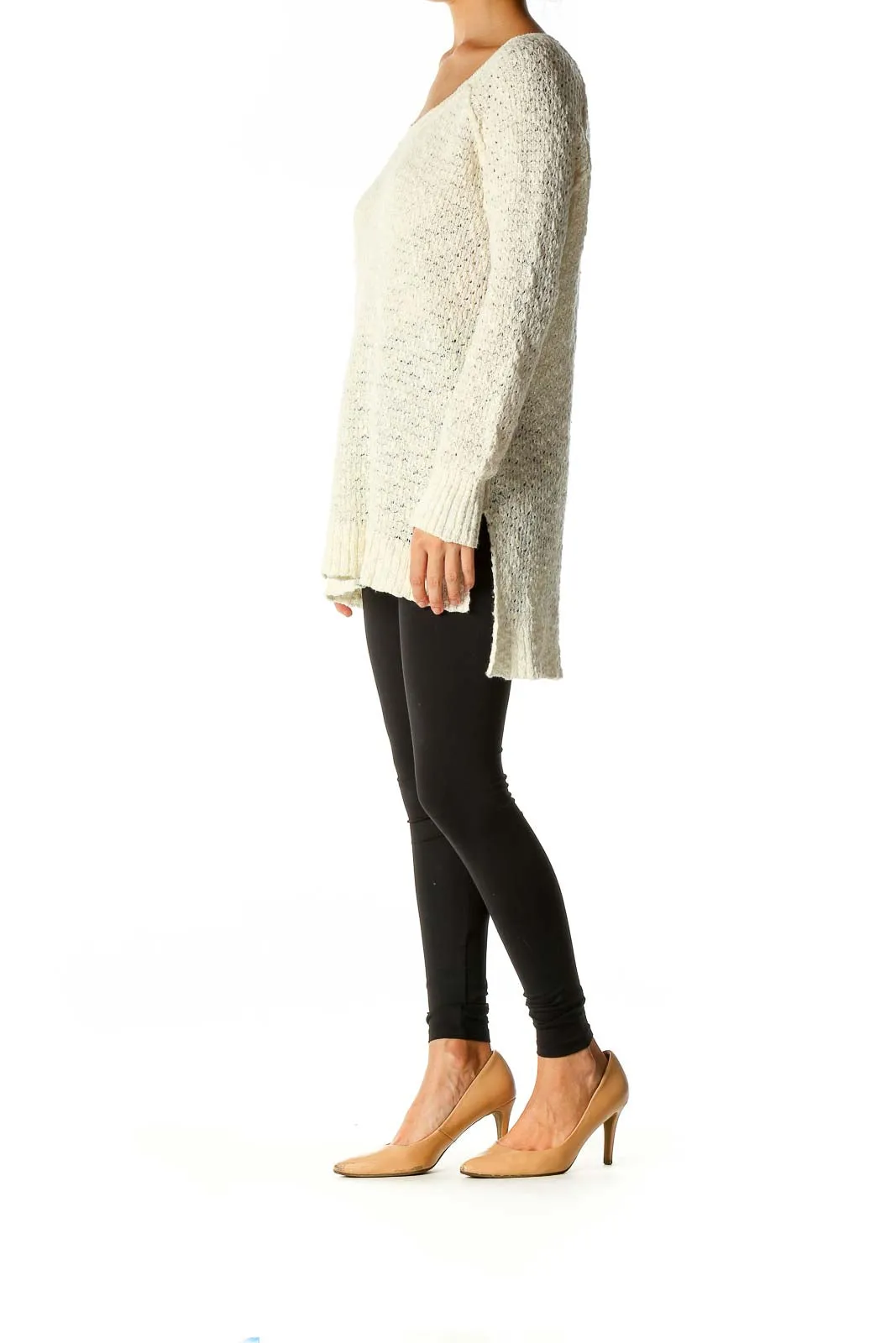 Cream Oversized Knit Sweater