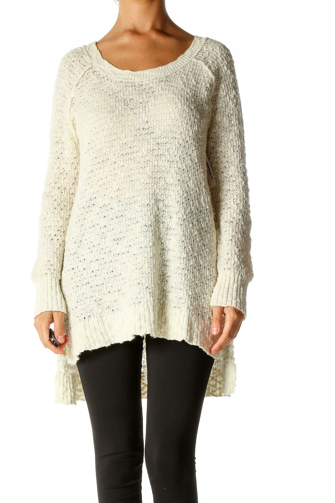 Cream Oversized Knit Sweater