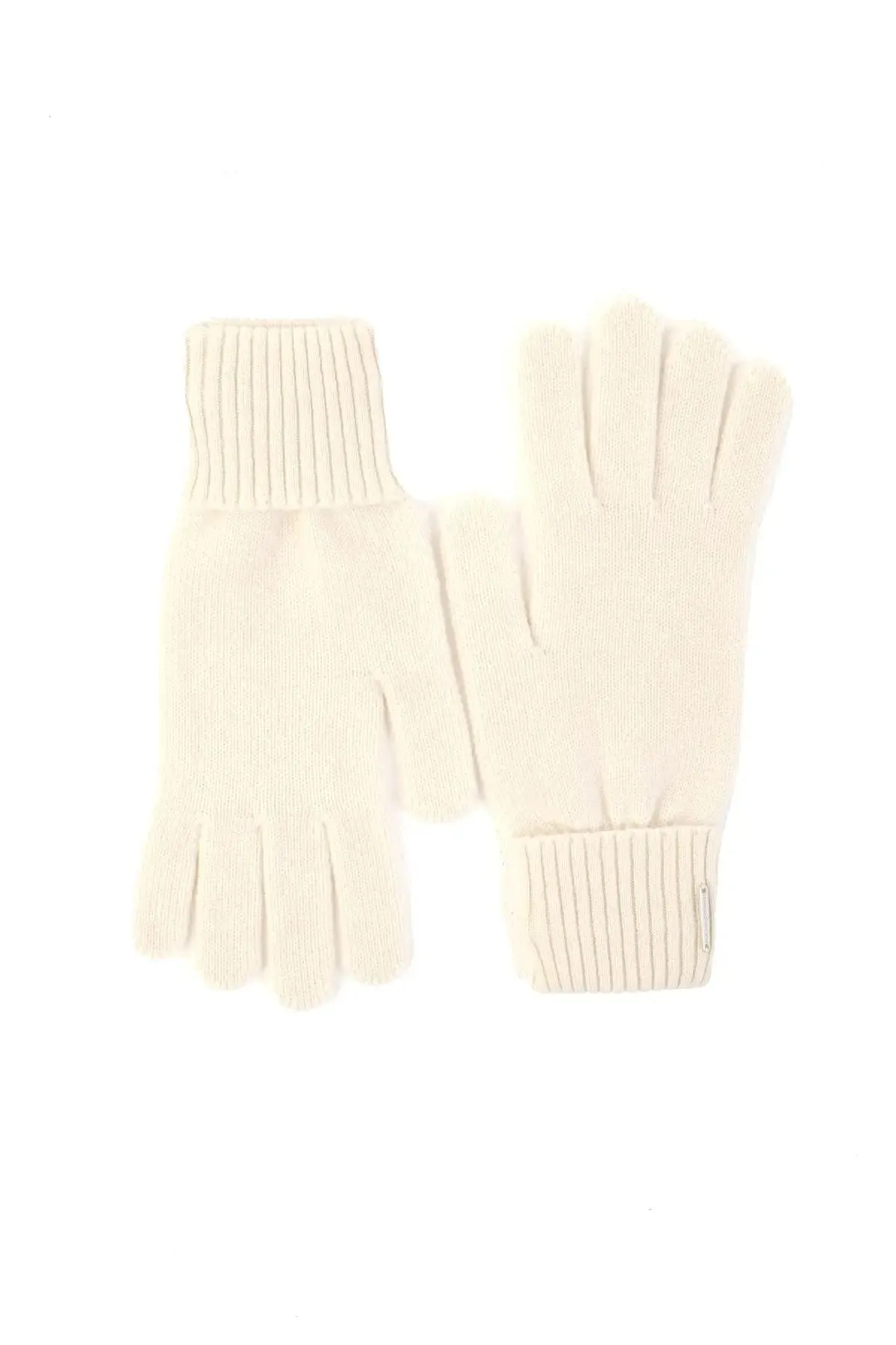 Ecru Pure Cashmere Ribbed Detailed Men's Gloves