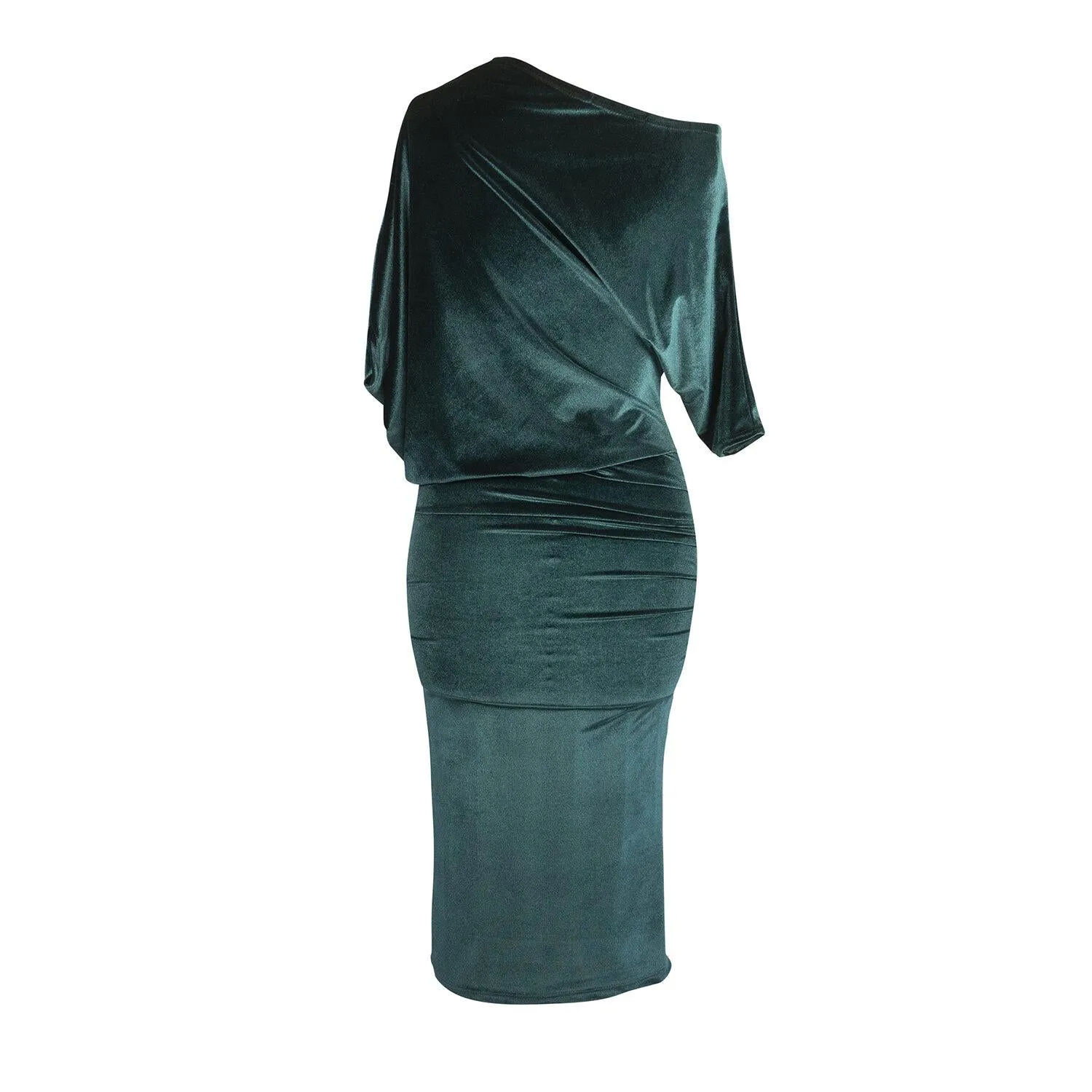 Emerald Velvet Angle Dress