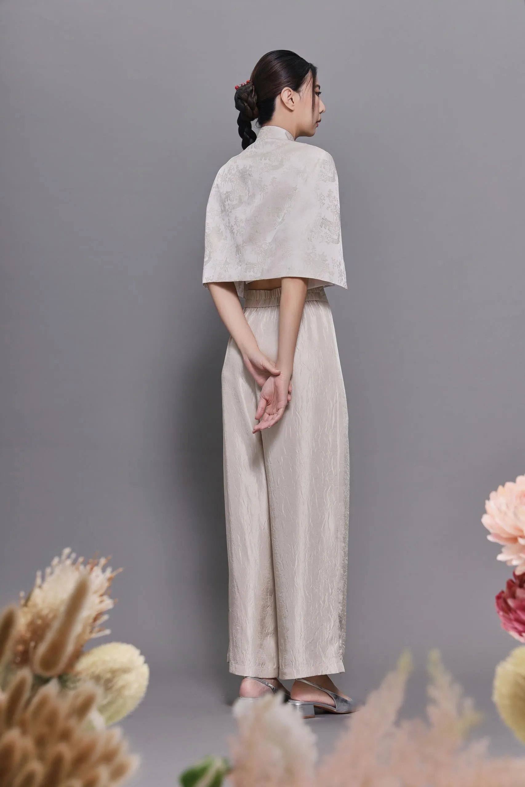 Feng Wide Legged Satin Pants