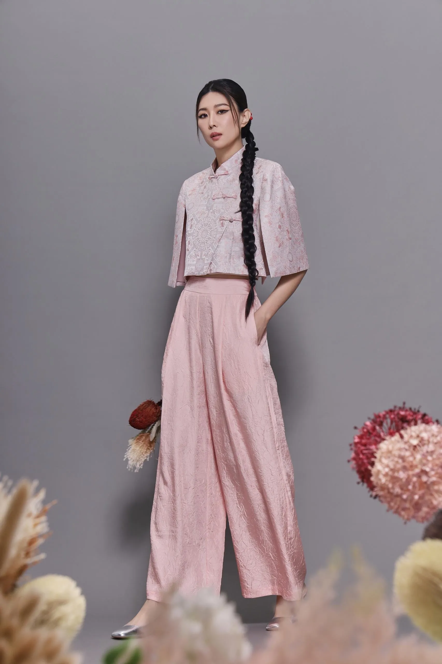 Feng Wide Legged Satin Pants