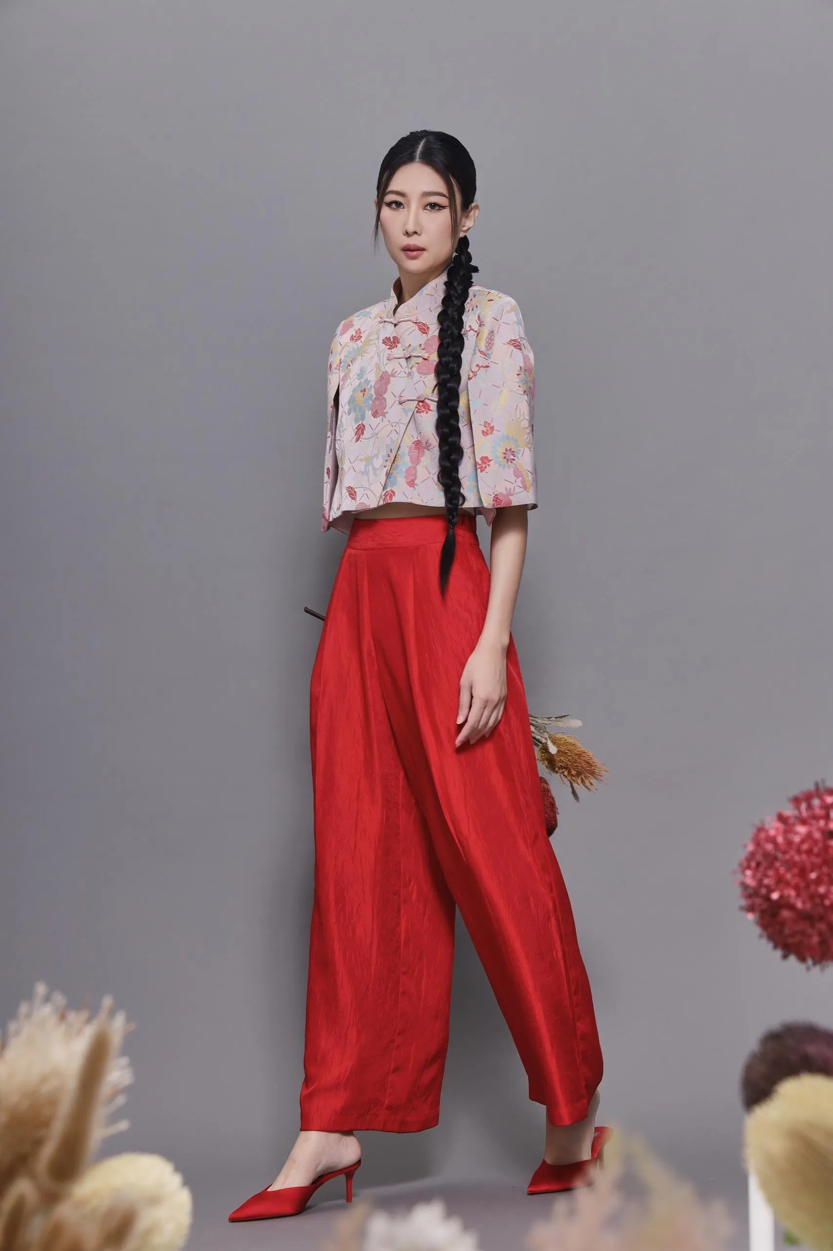 Feng Wide Legged Satin Pants