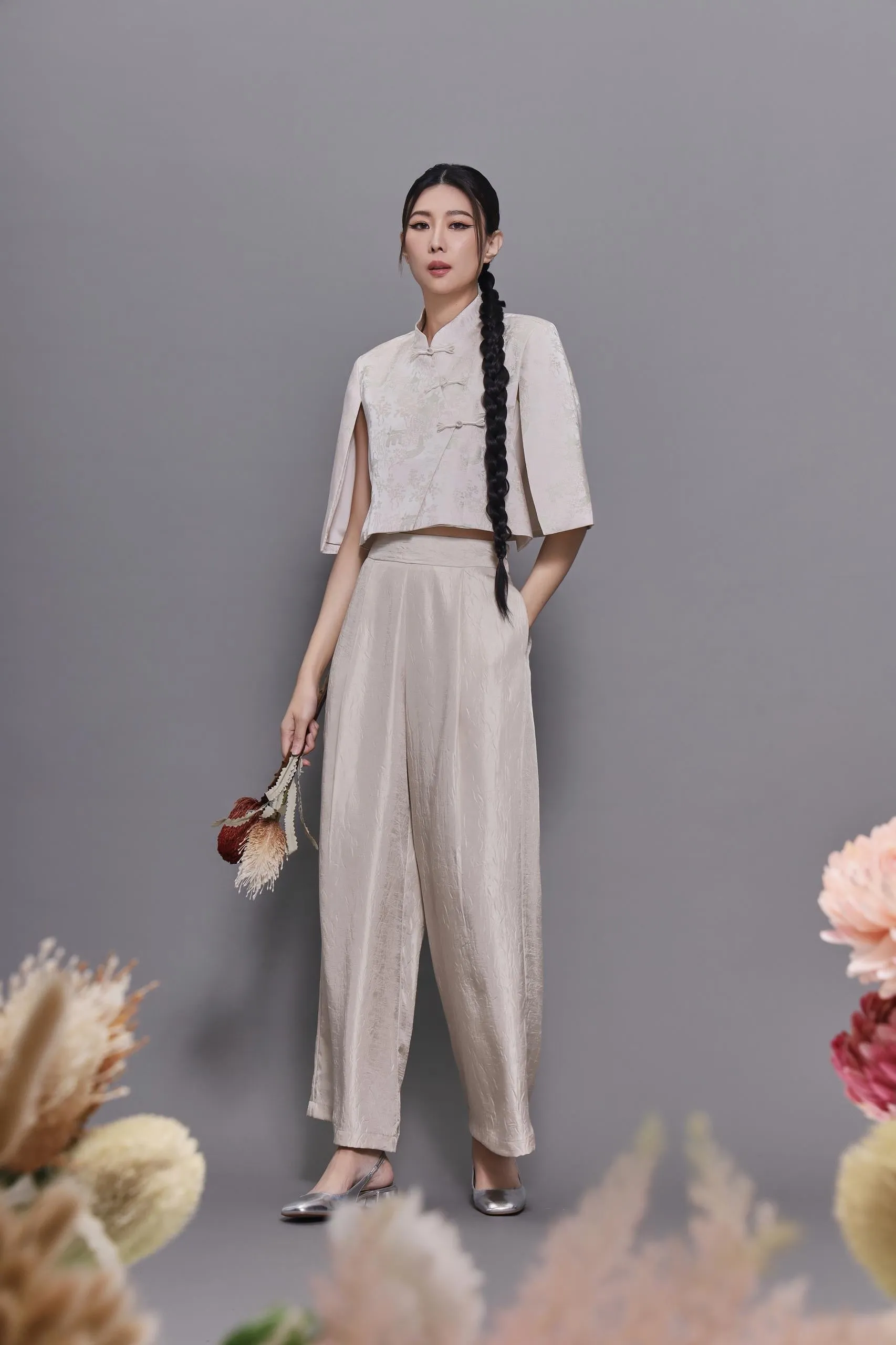 Feng Wide Legged Satin Pants