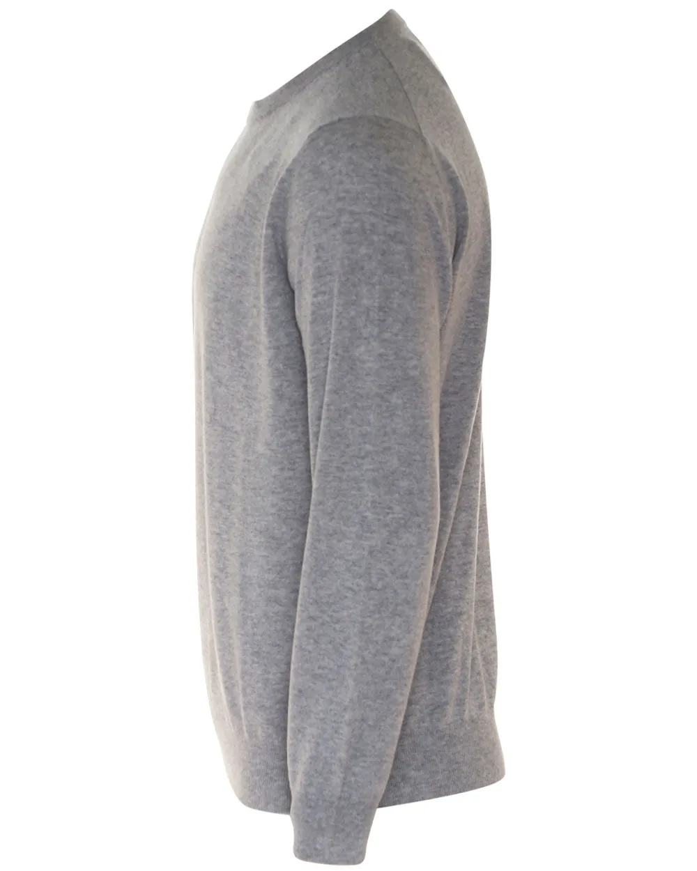 Grey Cashmere Crewneck Sweater