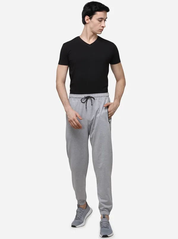 Grey Regular Fit Solid Track Pants | JadeBlue