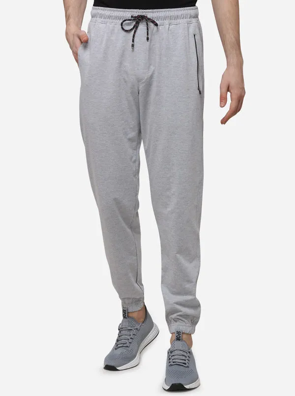 Grey Regular Fit Solid Track Pants | JadeBlue