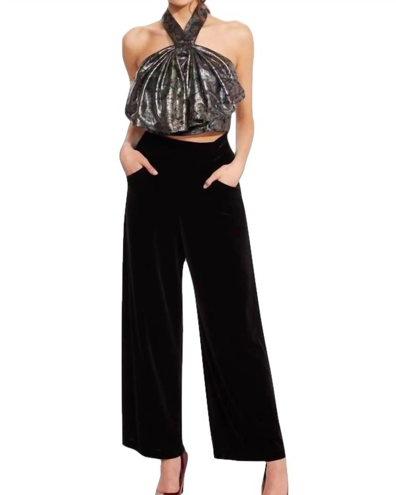 Hepburn Pant In Black Velvet | Black Velvet