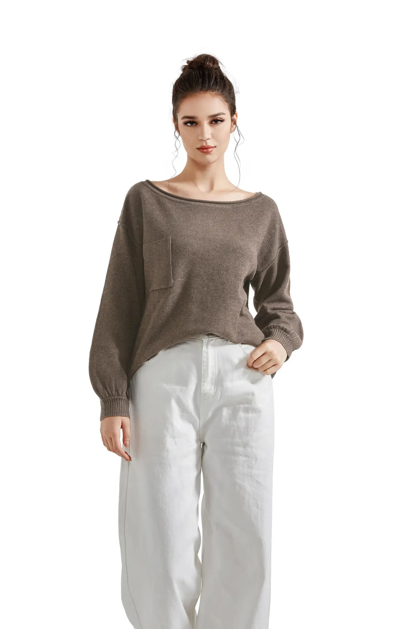 Knit Off Shoulder Sweater Shirts